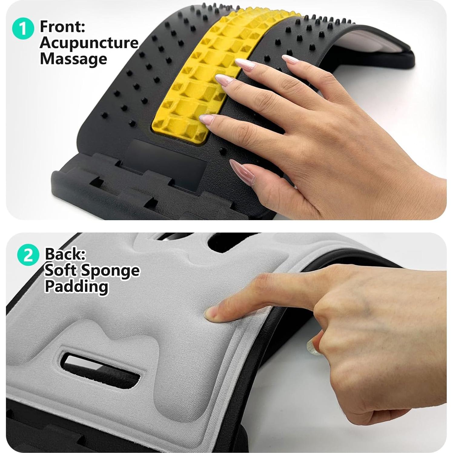 Estirador de Espalda Ajustable Lumbar Amarillo 3 Niveles