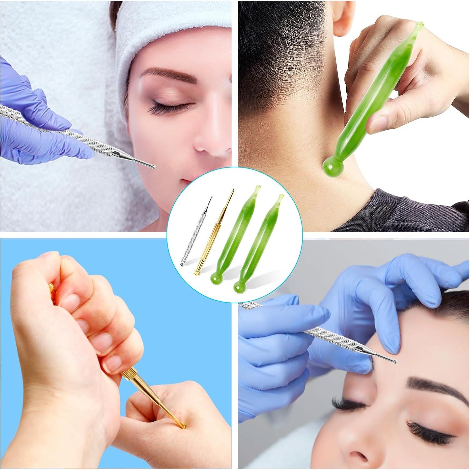 Herramientas de Masaje Gua Sha Audoloku 4 Piezas Acero Inoxidable