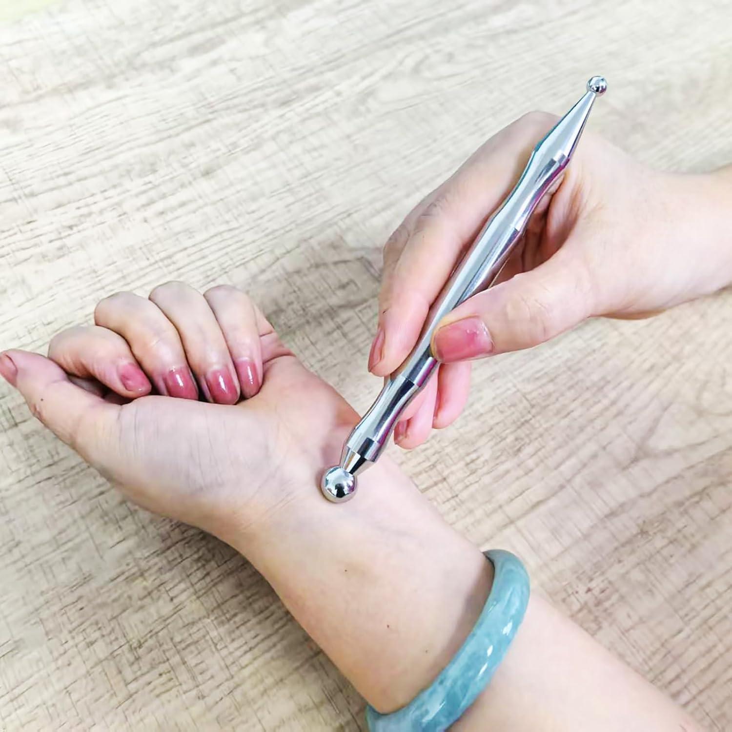 Herramienta de Reflexología Facial Doble Cabeza BYYDDIY P-L Acero Inoxidable