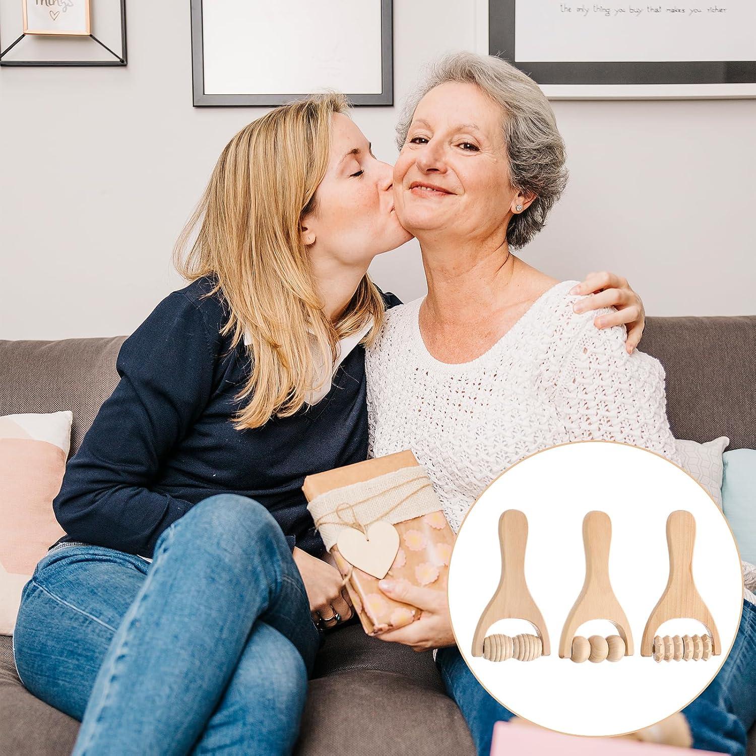 Juego de 3 Rodillos de Masaje de Madera Abeillo 24cm