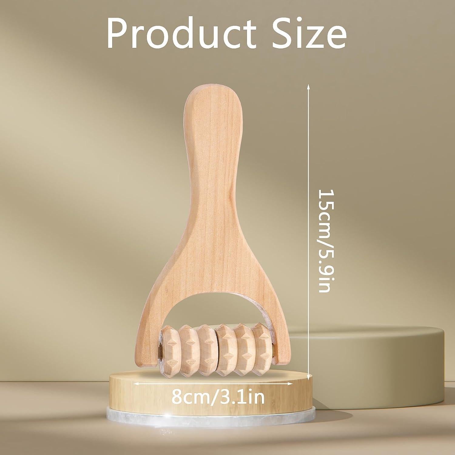 Juego de 3 Rodillos de Masaje de Madera Abeillo 24cm