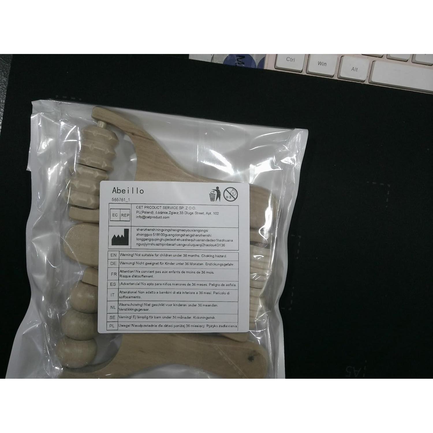 Juego de 3 Rodillos de Masaje de Madera Abeillo 24cm