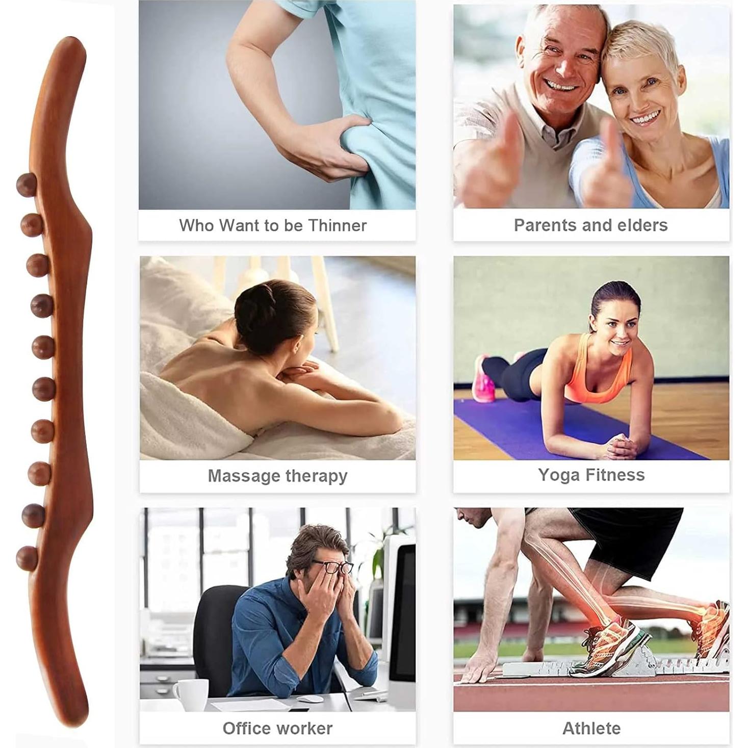 Masajeador de Drenaje Linfático de Madera 56.64 cm - 10 Bolas