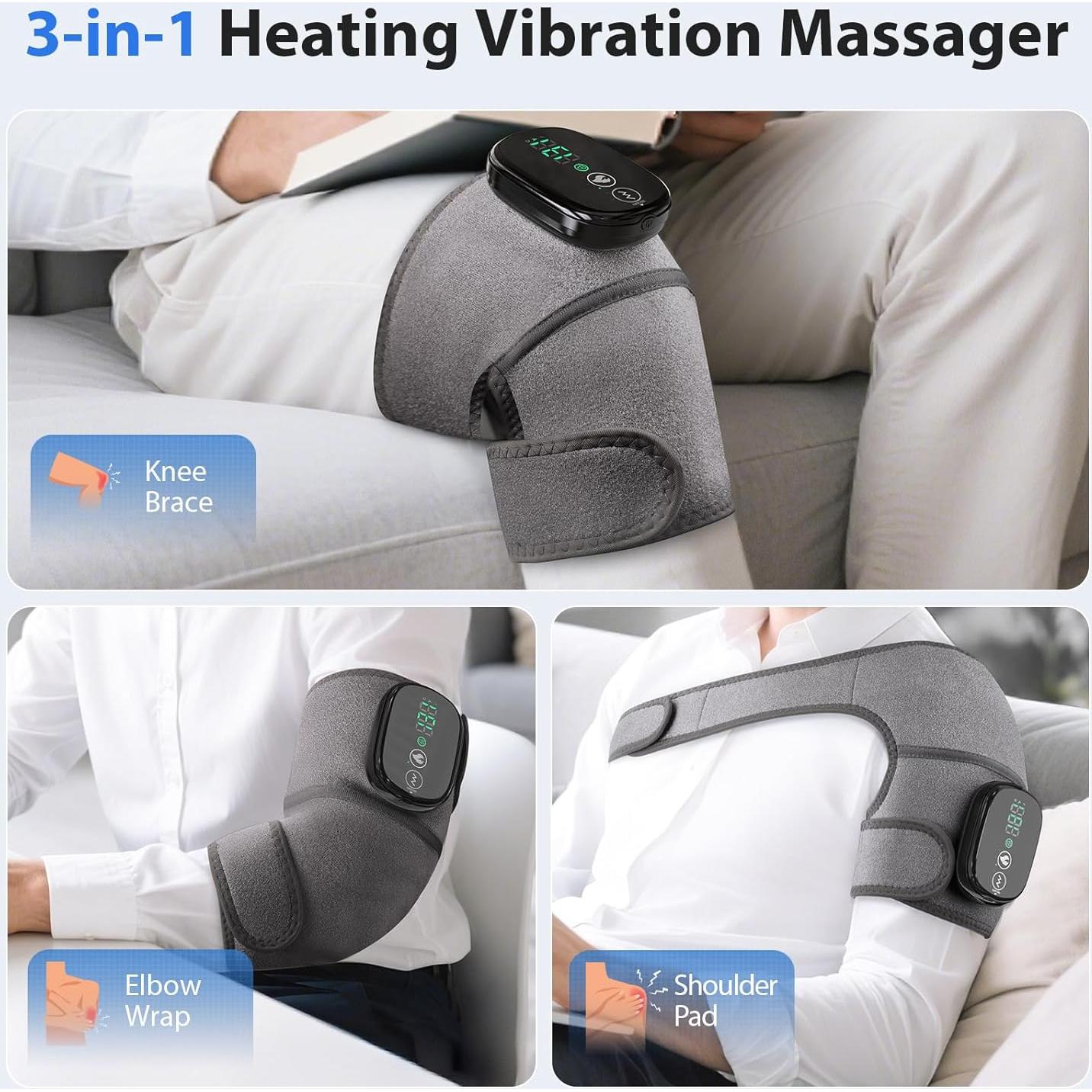 Masajeador de Rodilla Calentado Moacey HC-008 3 en 1 Ajustable