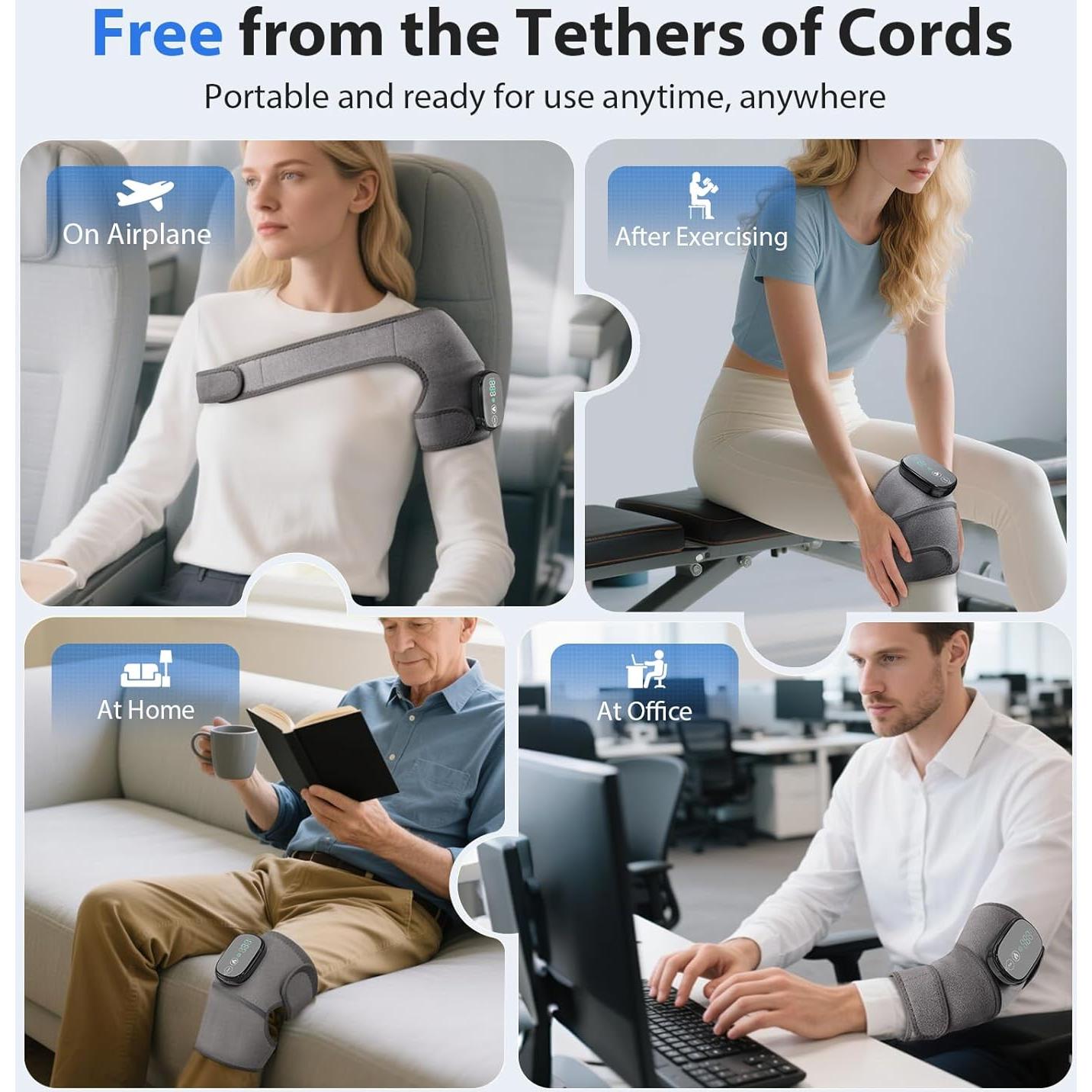 Masajeador de Rodilla Calentado Moacey HC-008 3 en 1 Ajustable