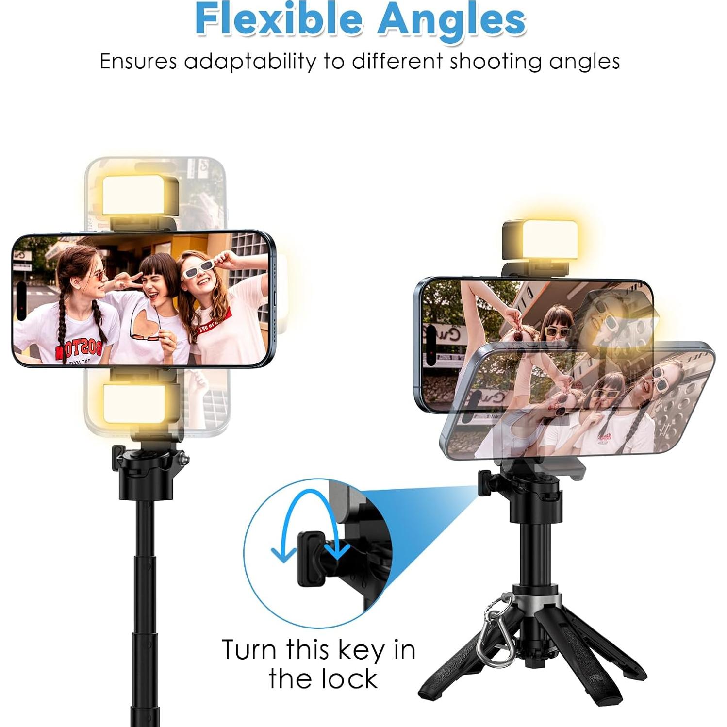 Mini Trípode Selfie CloudValley P15T-Light con Luz y Zoom