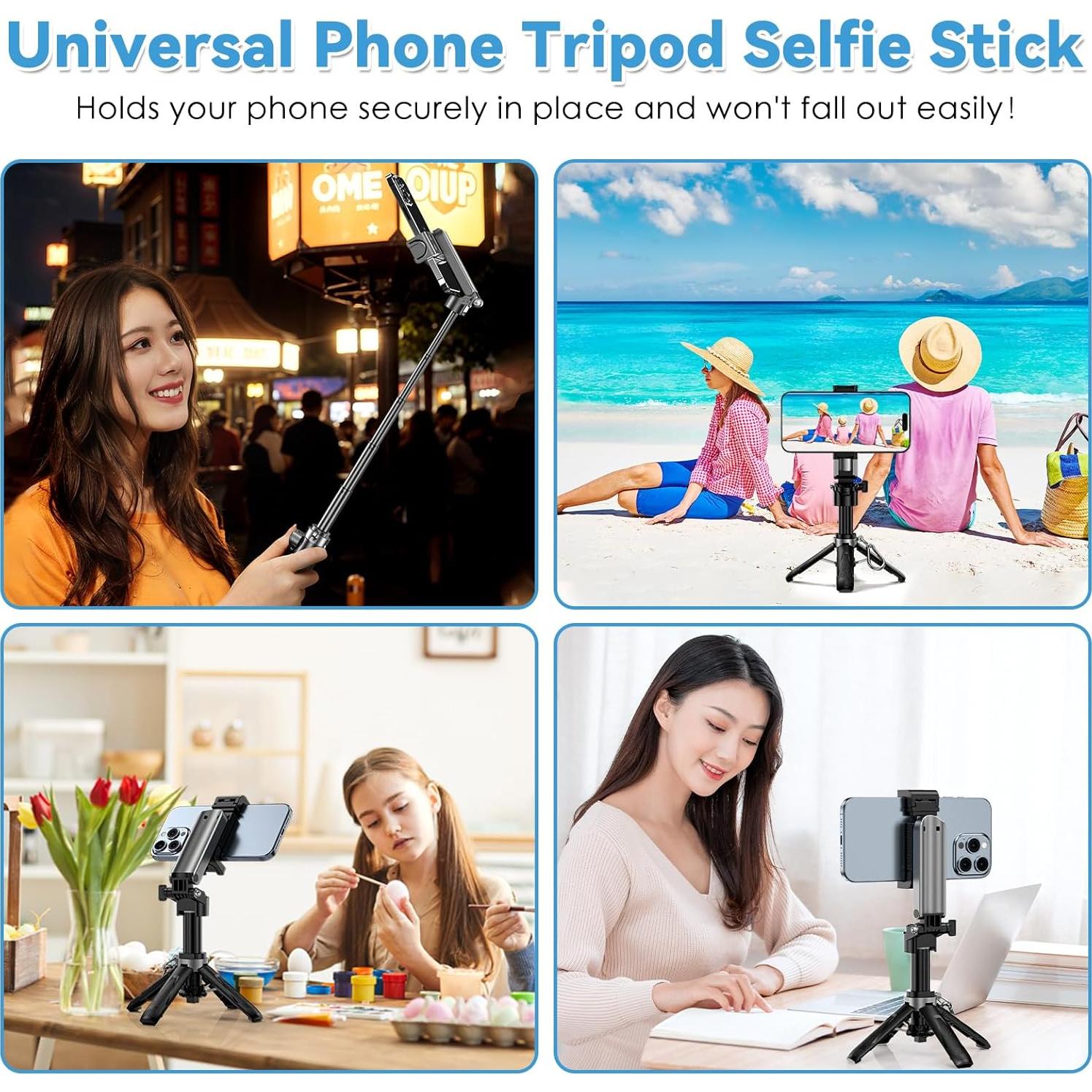 Mini Trípode Selfie CloudValley P15T-Light con Luz y Zoom