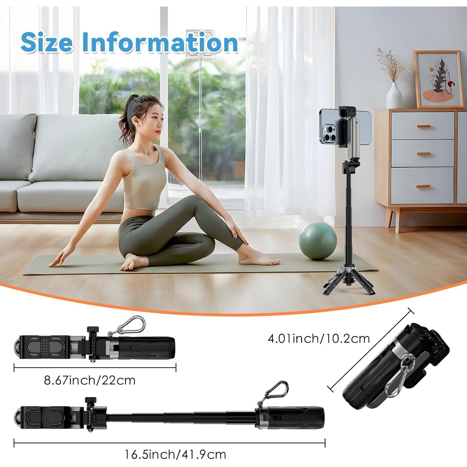 Mini Trípode Selfie CloudValley P15T-Light con Luz y Zoom