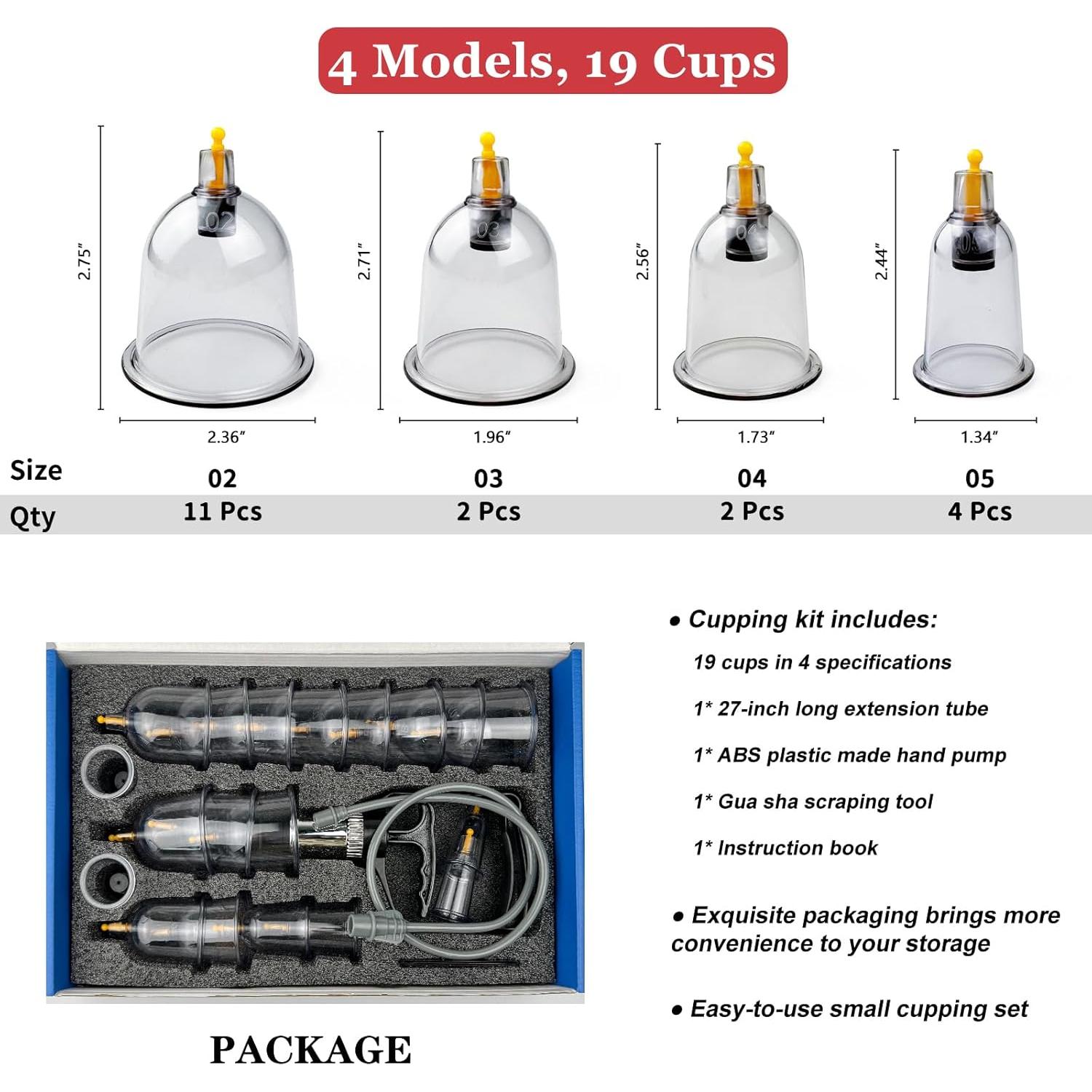 Kit de Ventosas DEFUNX 19 Tazas para Terapia de Masaje