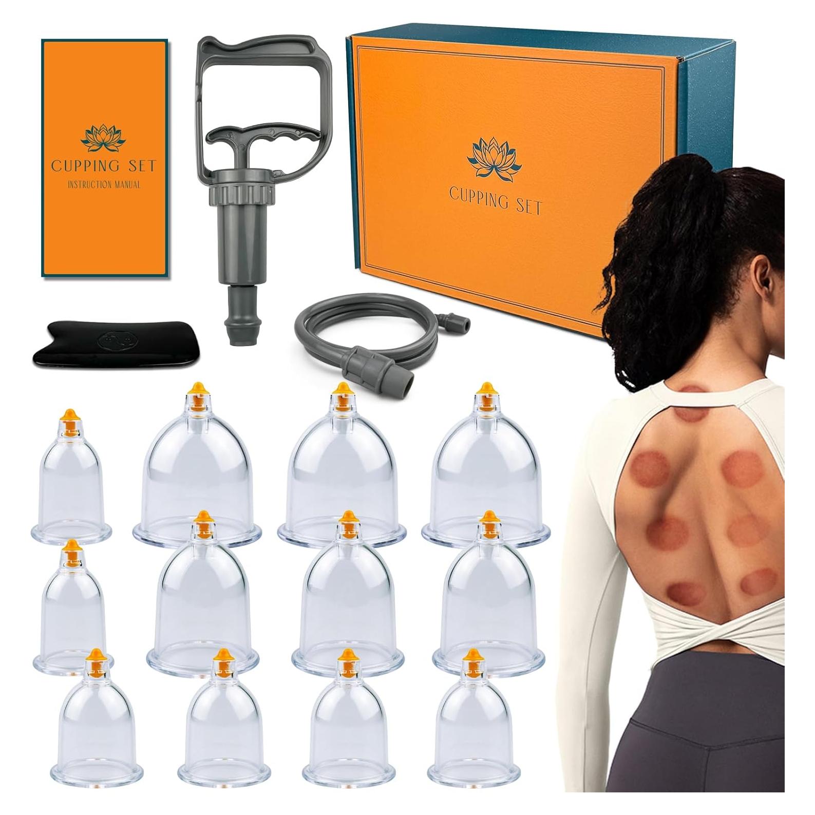 Juego de Ventosas de 12 Tazas DEFUNX para Masaje y Terapia