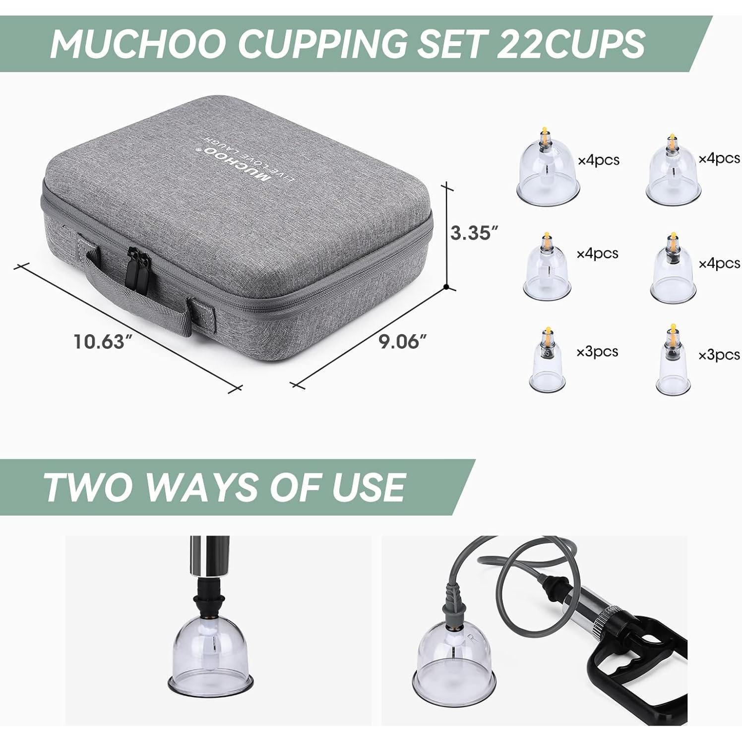 Juego de Ventosas Terapéuticas Muchoo - 22 Piezas con Bomba