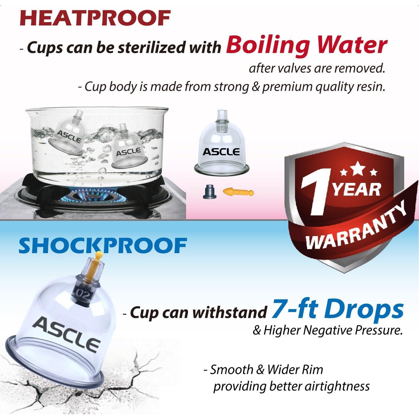 Juego de Ventosas ASCLE 12 Tazas a Prueba de Golpes y Calor