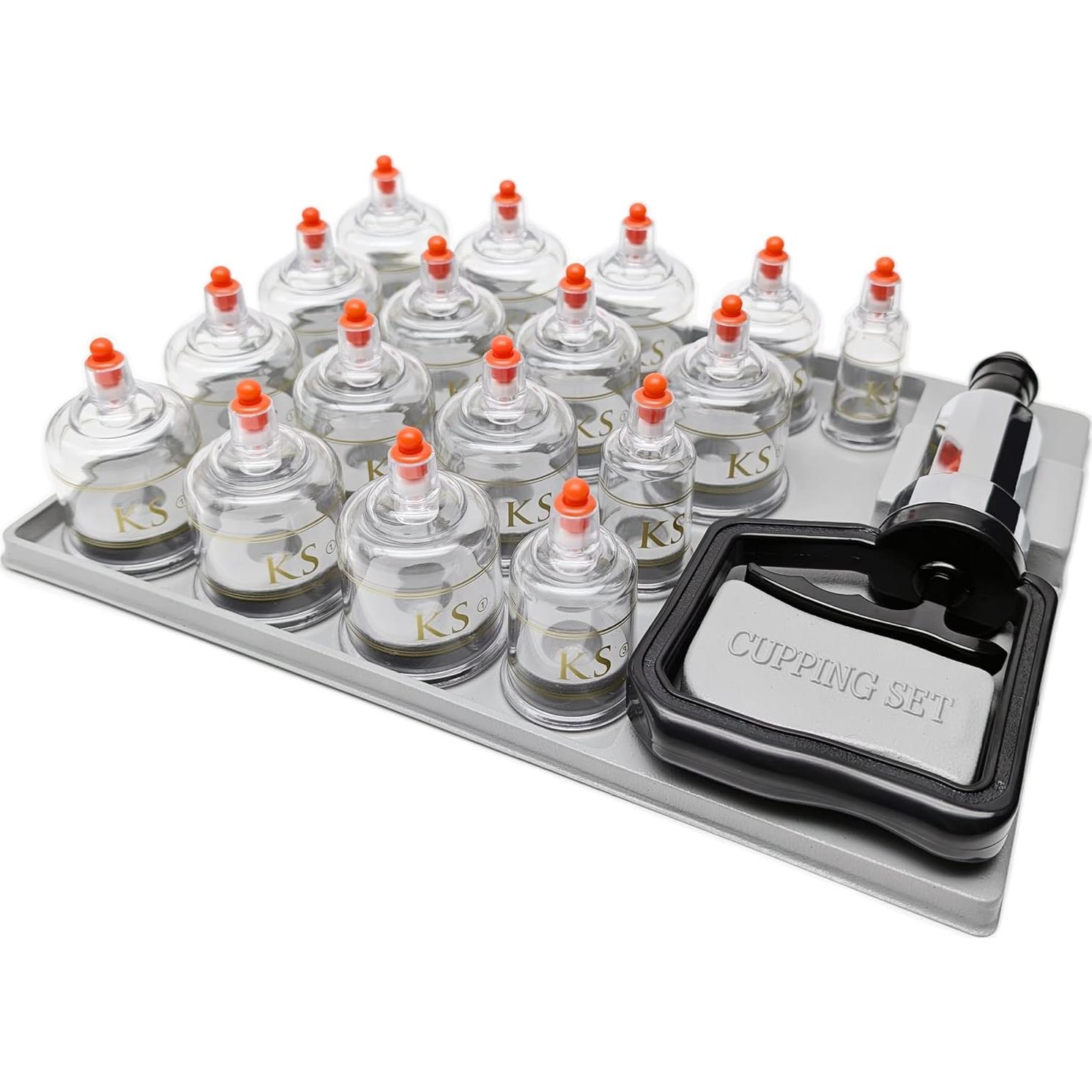 Juego de Ventosas Profesionales KS AG con Bomba y Tubo - 17 Piezas