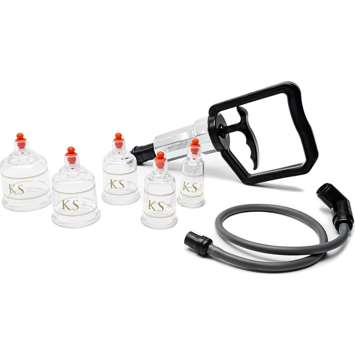 Juego de Ventosas Profesionales KS AG con Bomba y Tubo - 17 Piezas