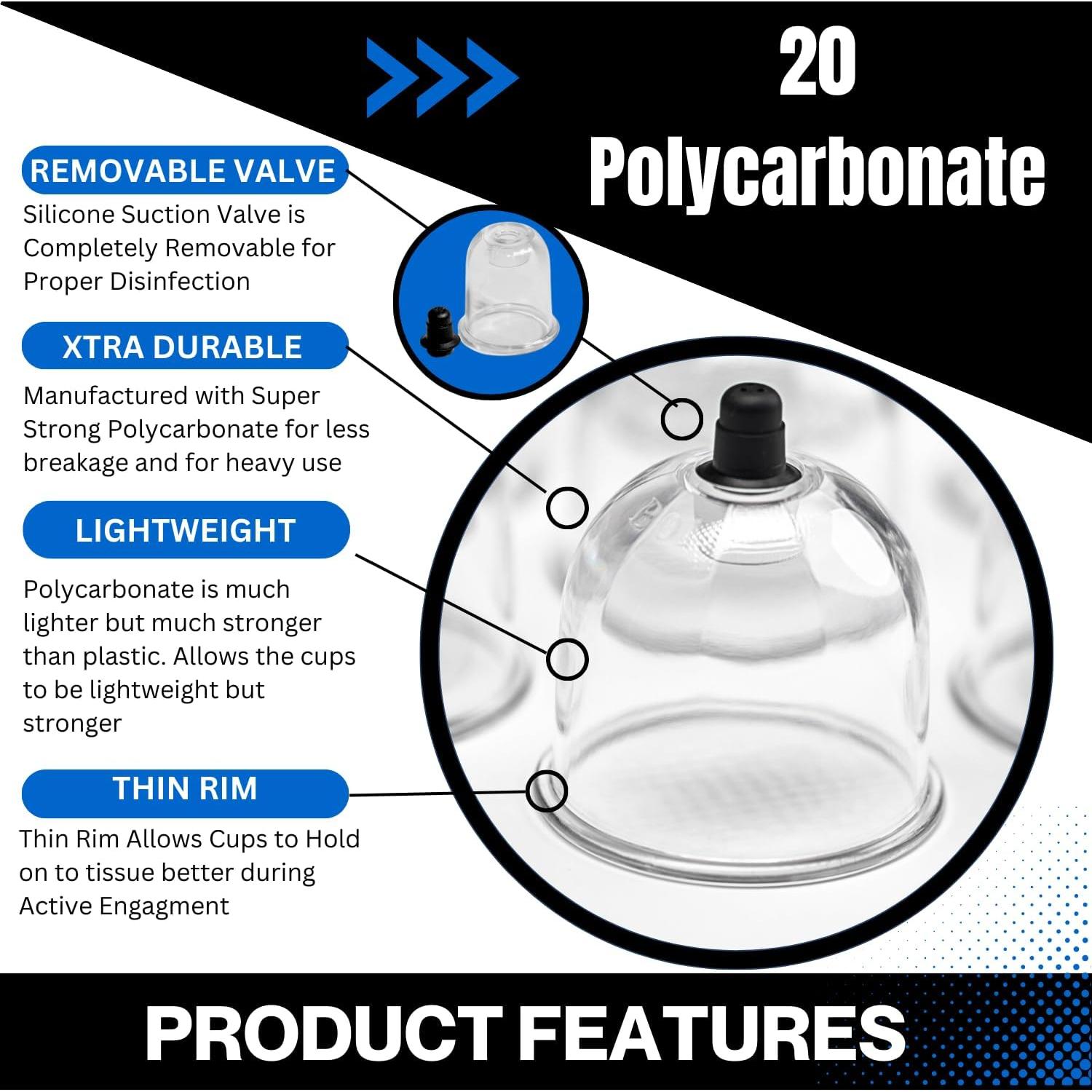 Juego de Ventosas de Terapia Profesional Cupping Warehouse - 20 Unidades