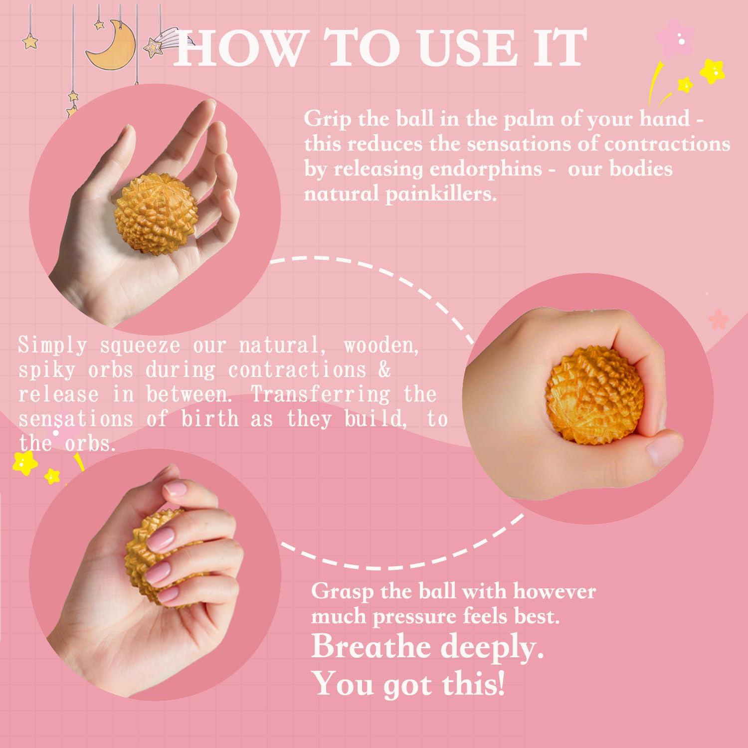 Juego de Bolas de Masaje y Peine de Parto FSYQUAST - Alivio Dolor