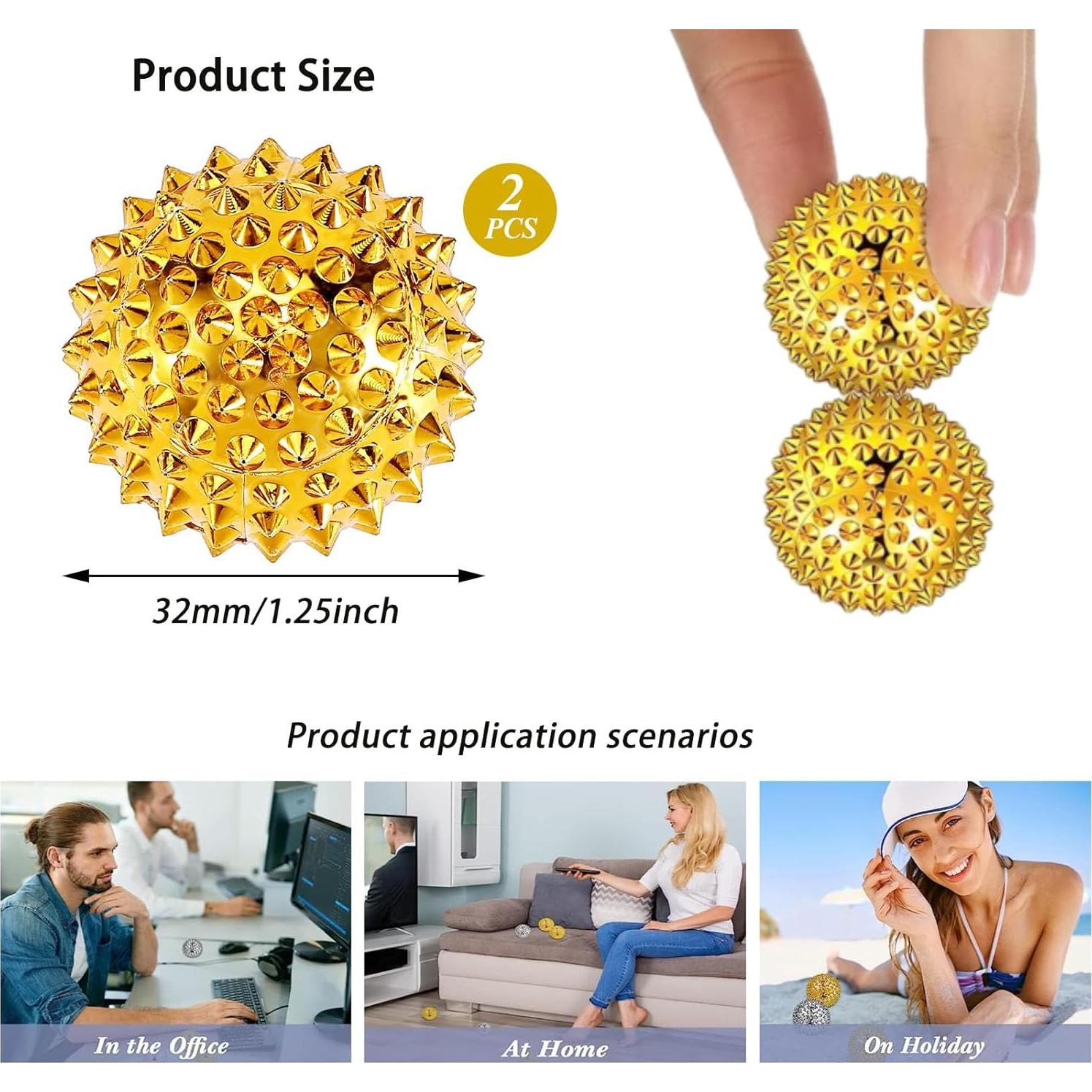 Juego de 2 Pelotas de Masaje Aetomtins 3.3cm Alivio Estrés