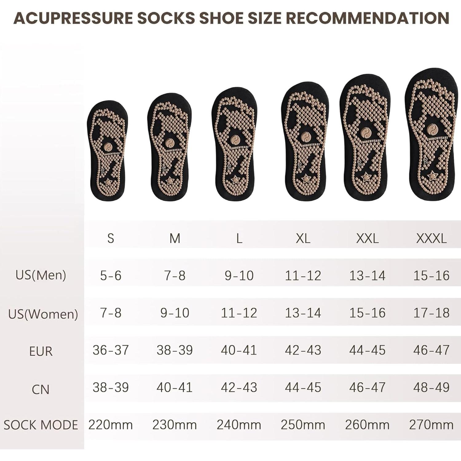 Calcetines de Acupresión WARMVIN Masaje Reflexología Negro 9-10