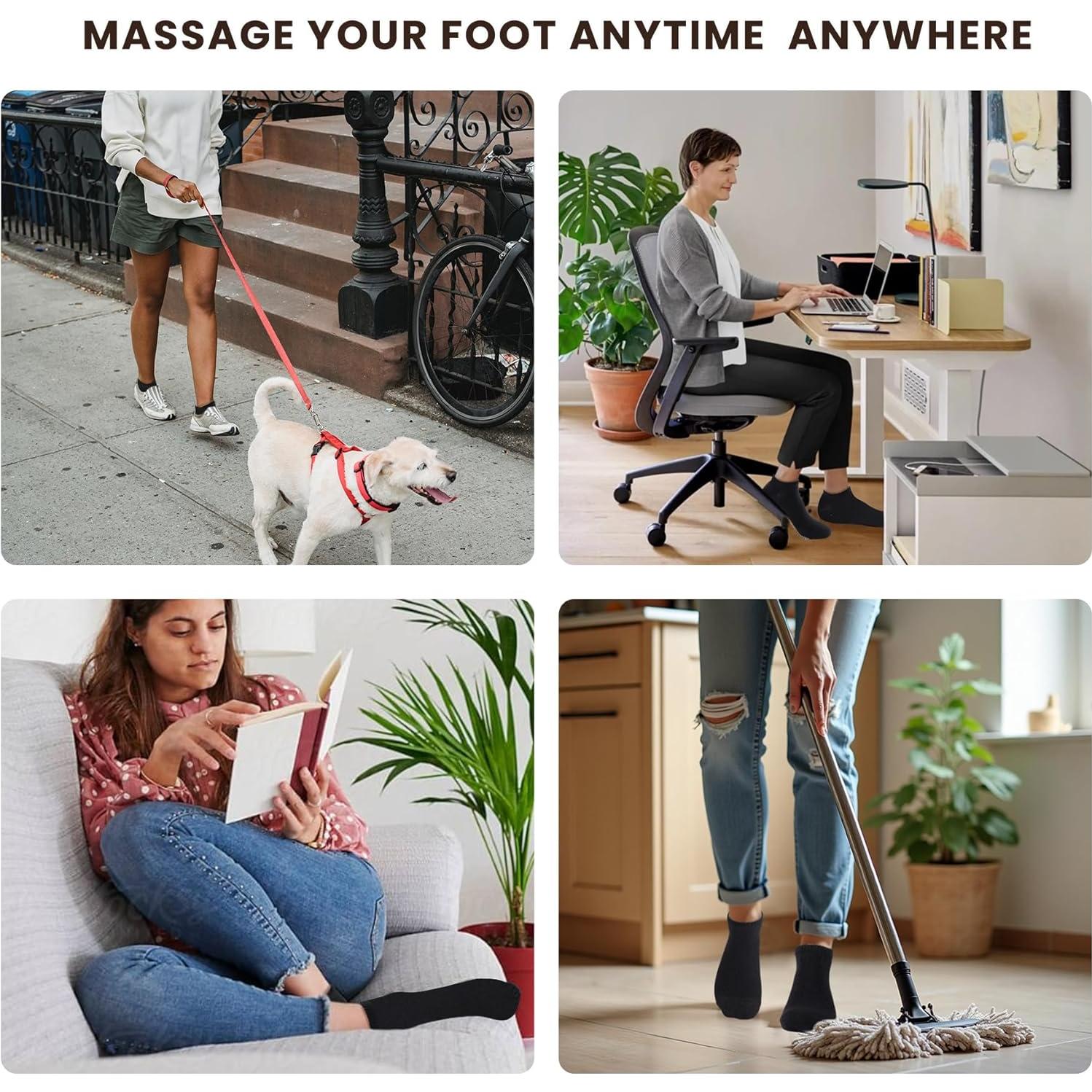 Calcetines de Acupresión WARMVIN Masaje Reflexología Negro 9-10