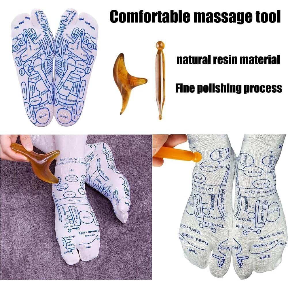 Calcetines de Masaje de Reflexología LinTsing con Herramientas