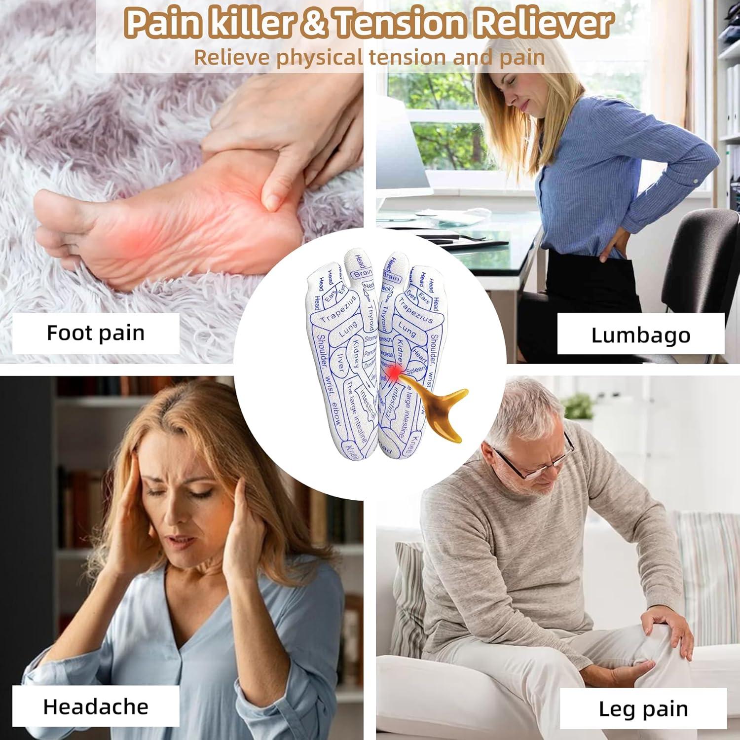 Calcetines de Reflexología KJMYYX con Herramientas de Acupresión - 2 Pares