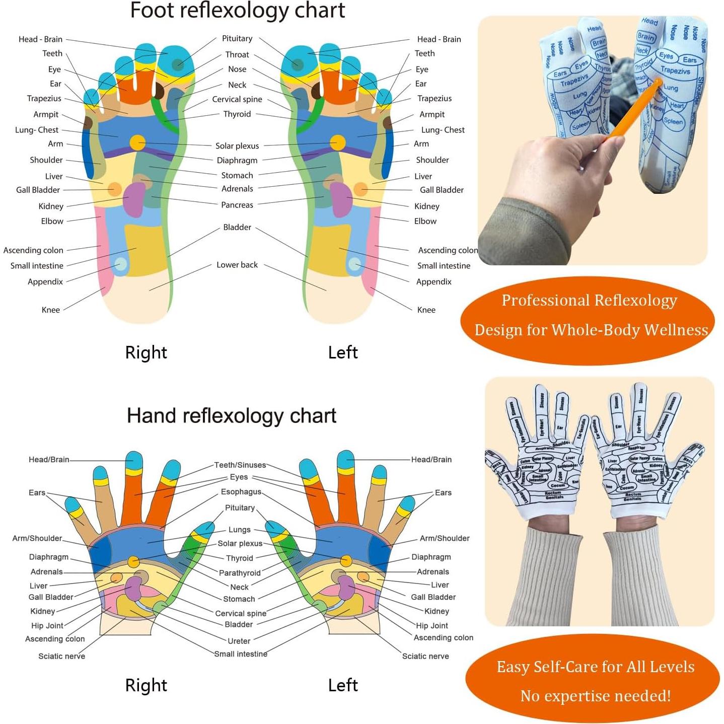 Calcetines de Reflexología Eco Moda Set de 4 para Masaje