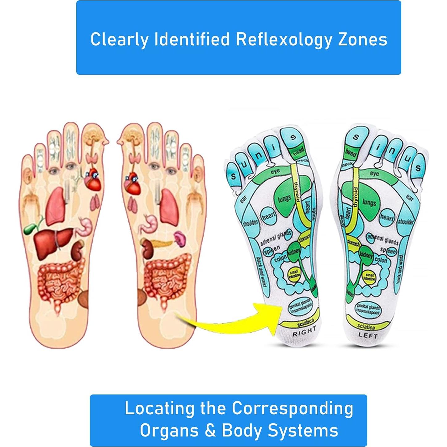 Calcetines de Reflexología Acupresión WZPUSMART 5 Dedos