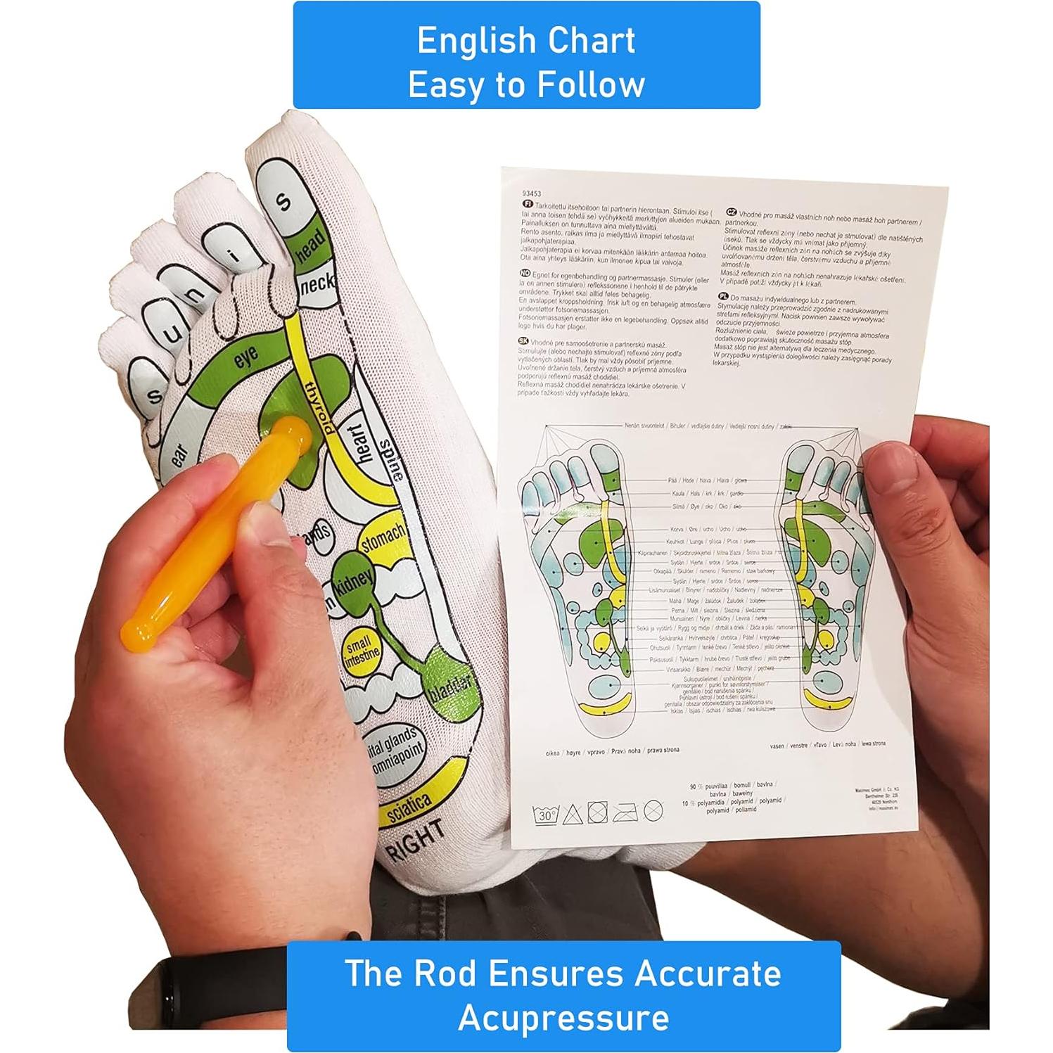 Calcetines de Reflexología Acupresión WZPUSMART 5 Dedos