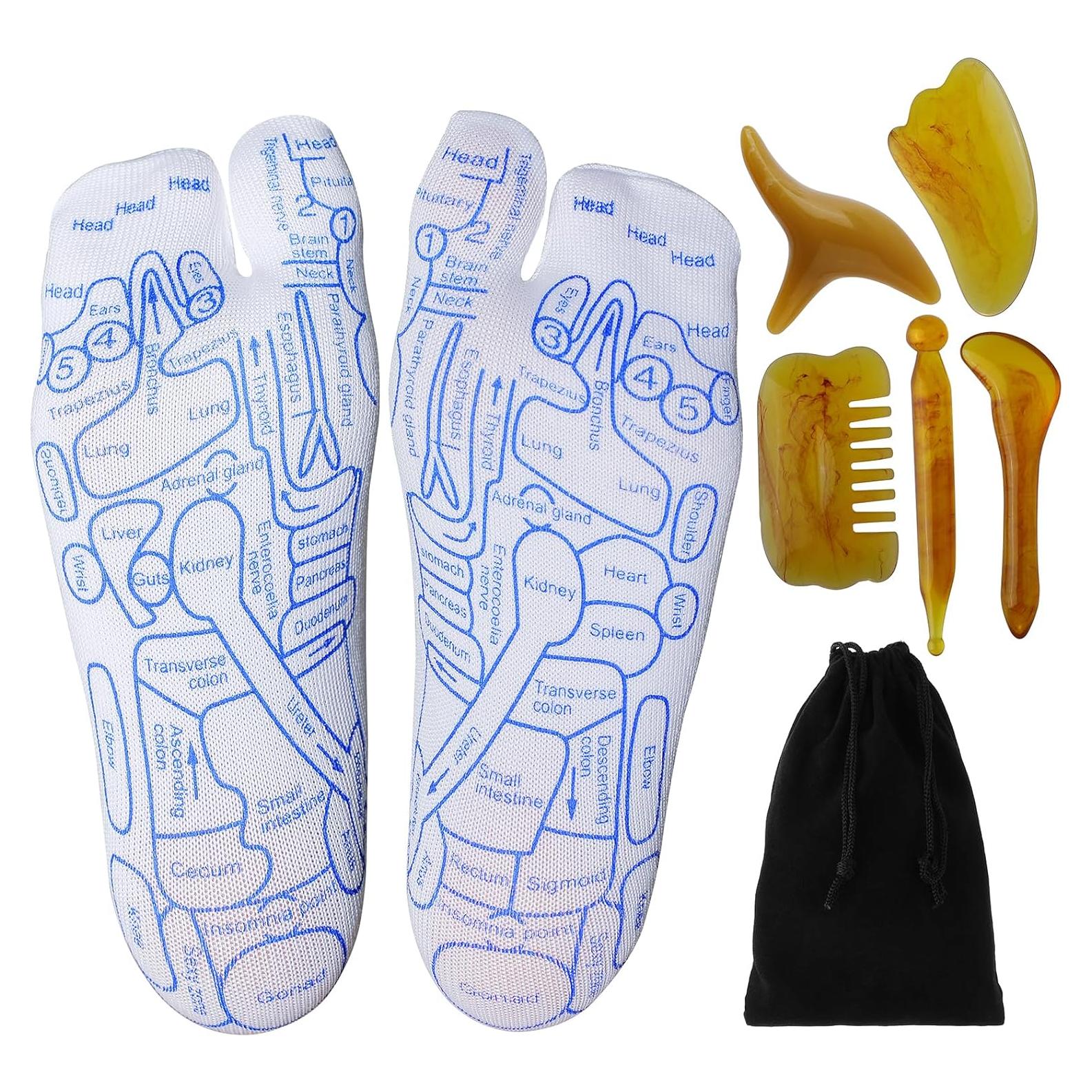 Set de Calcetines de Reflexología GreatCase con Herramientas