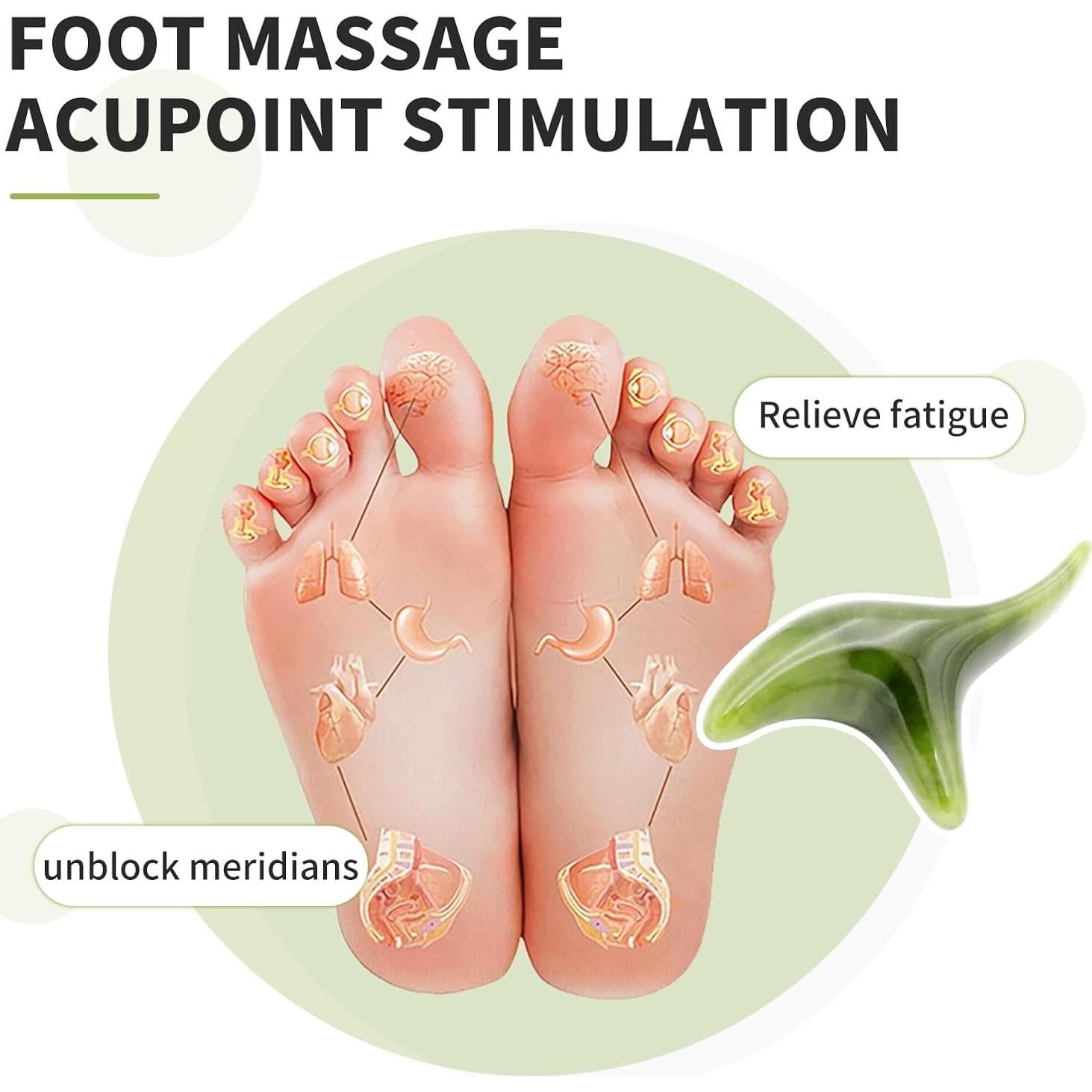 Set de Calcetines de Reflexología con Herramienta de Masaje - Verde Esmeralda - 8 PZS