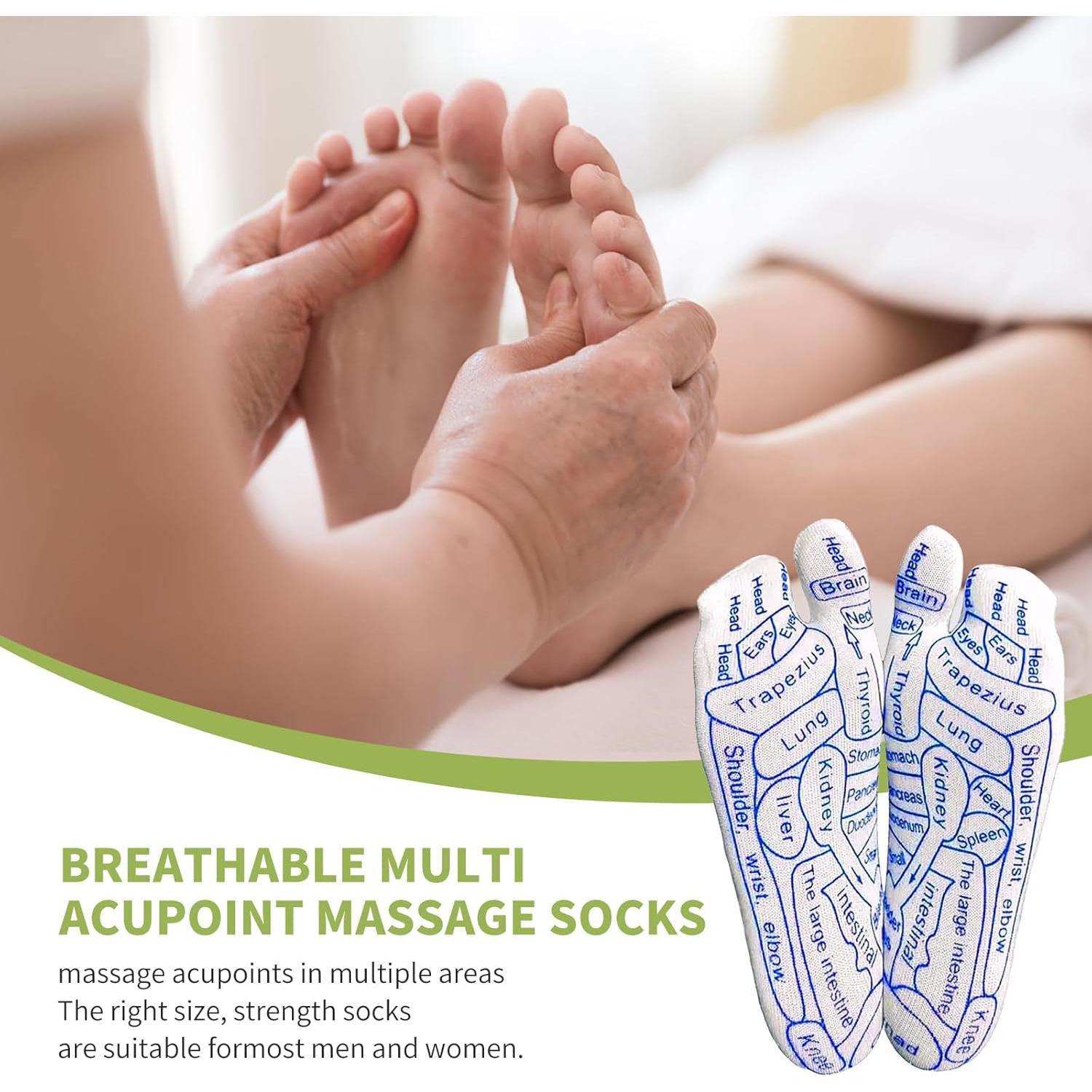 Set de Calcetines de Reflexología con Herramienta de Masaje - Verde Esmeralda - 8 PZS