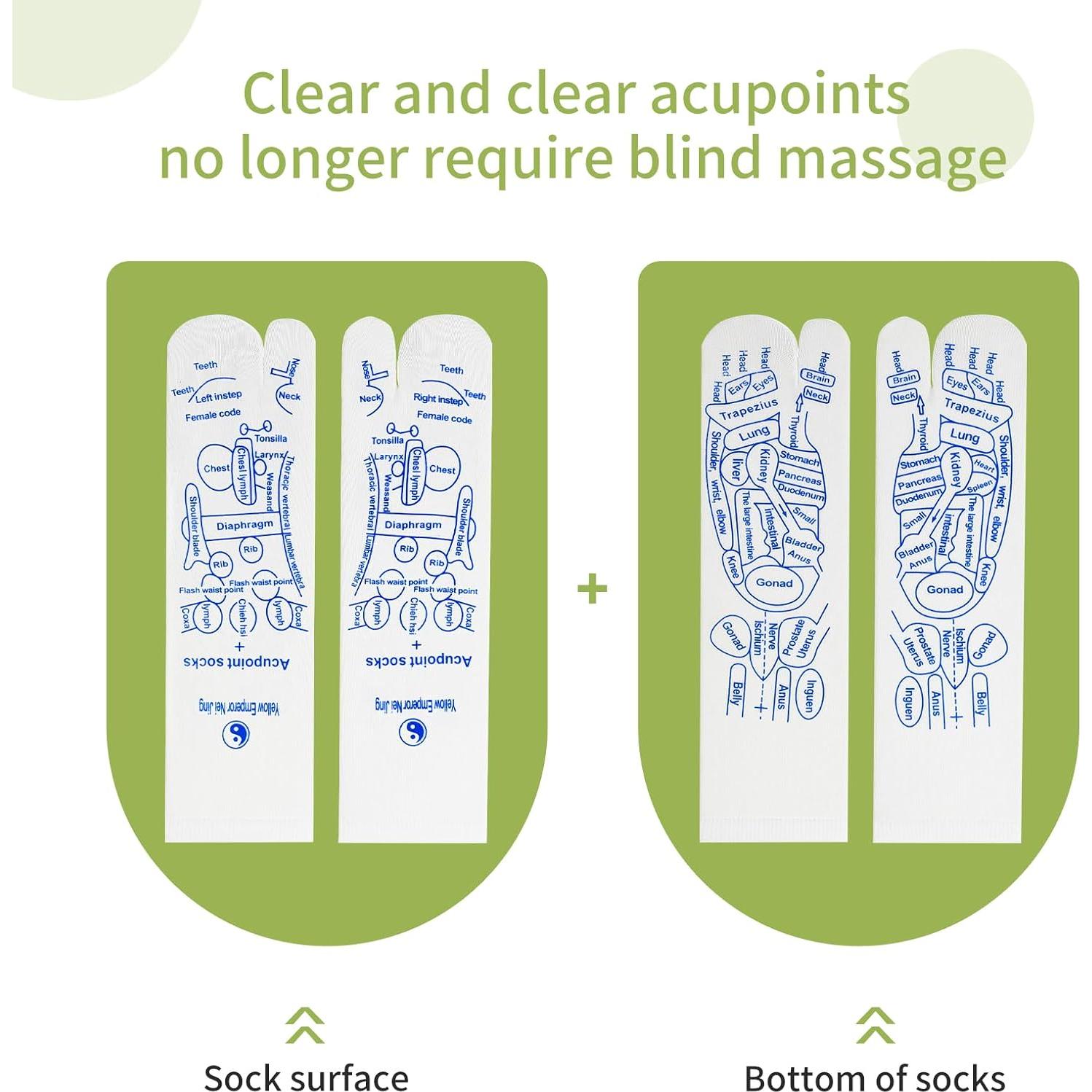 Set de Calcetines de Reflexología con Herramienta de Masaje - Verde Esmeralda - 8 PZS