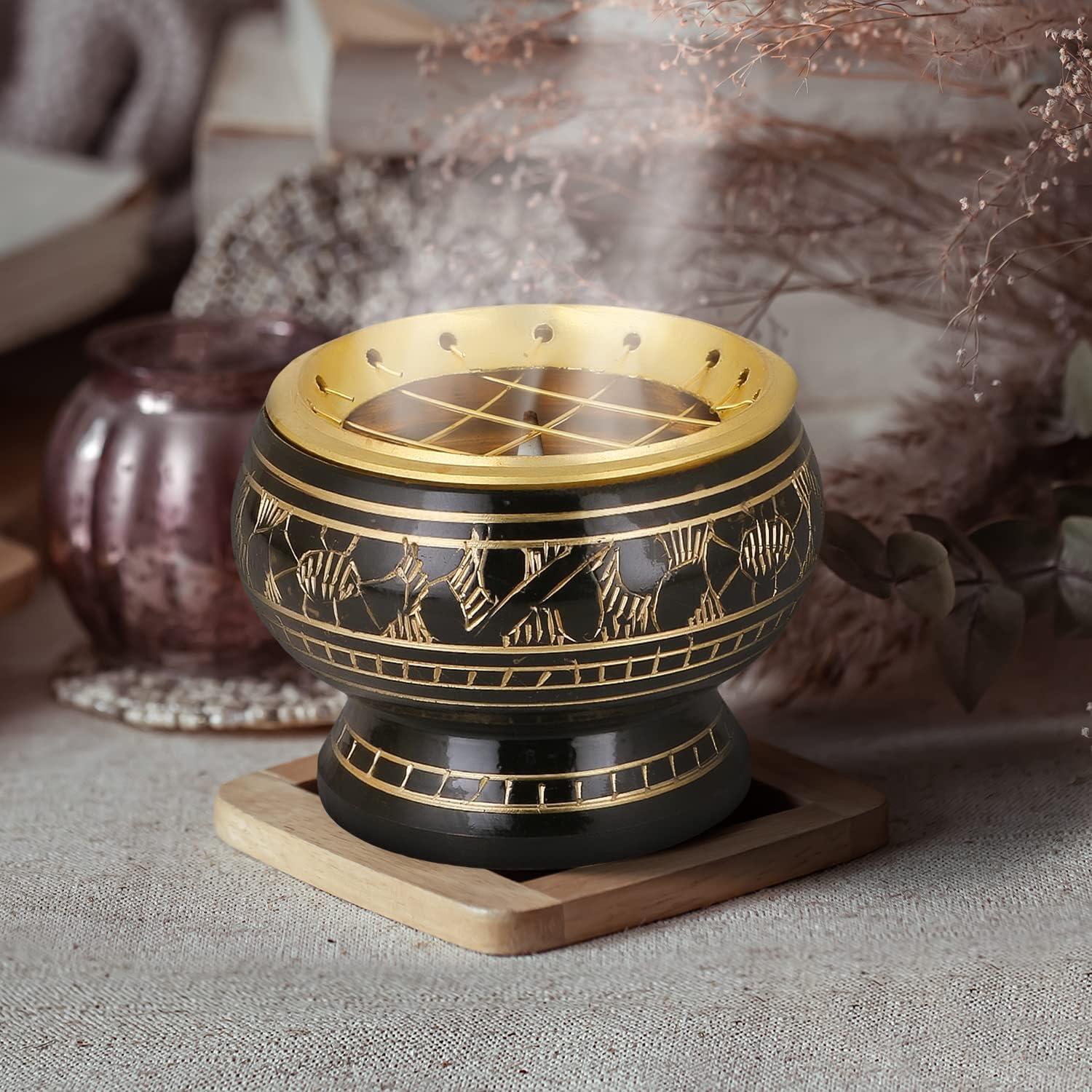 Tazón Quemador de Incienso Zap Impex® Latón Negro 5x5.5 cm