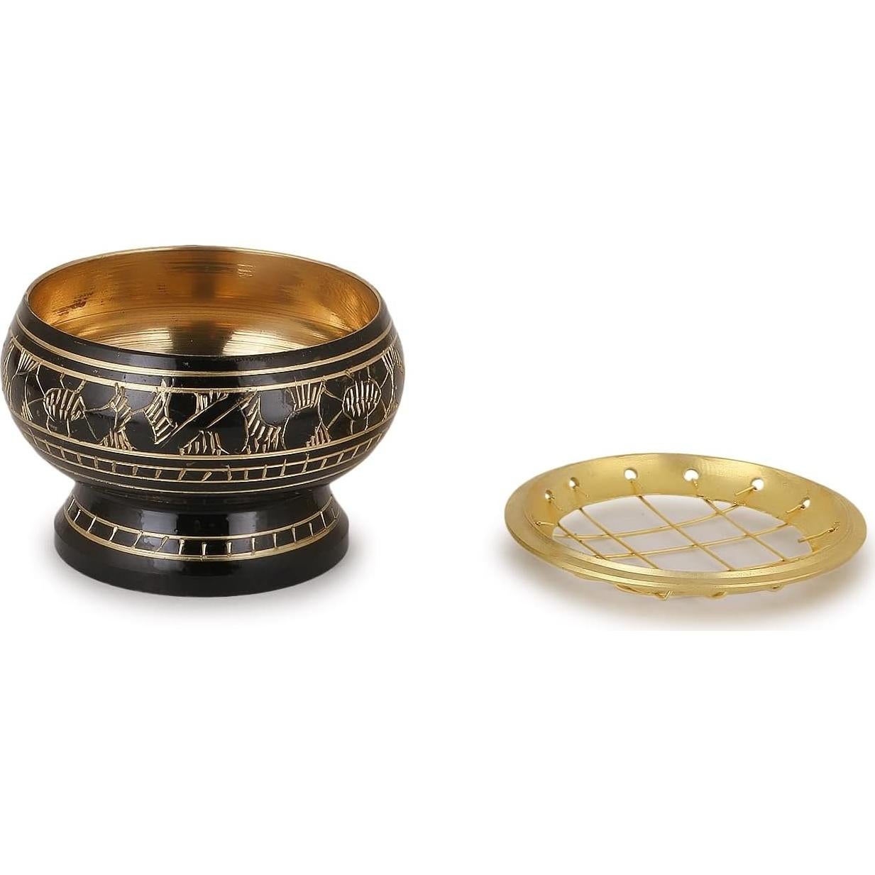 Tazón Quemador de Incienso Zap Impex® Latón Negro 5x5.5 cm