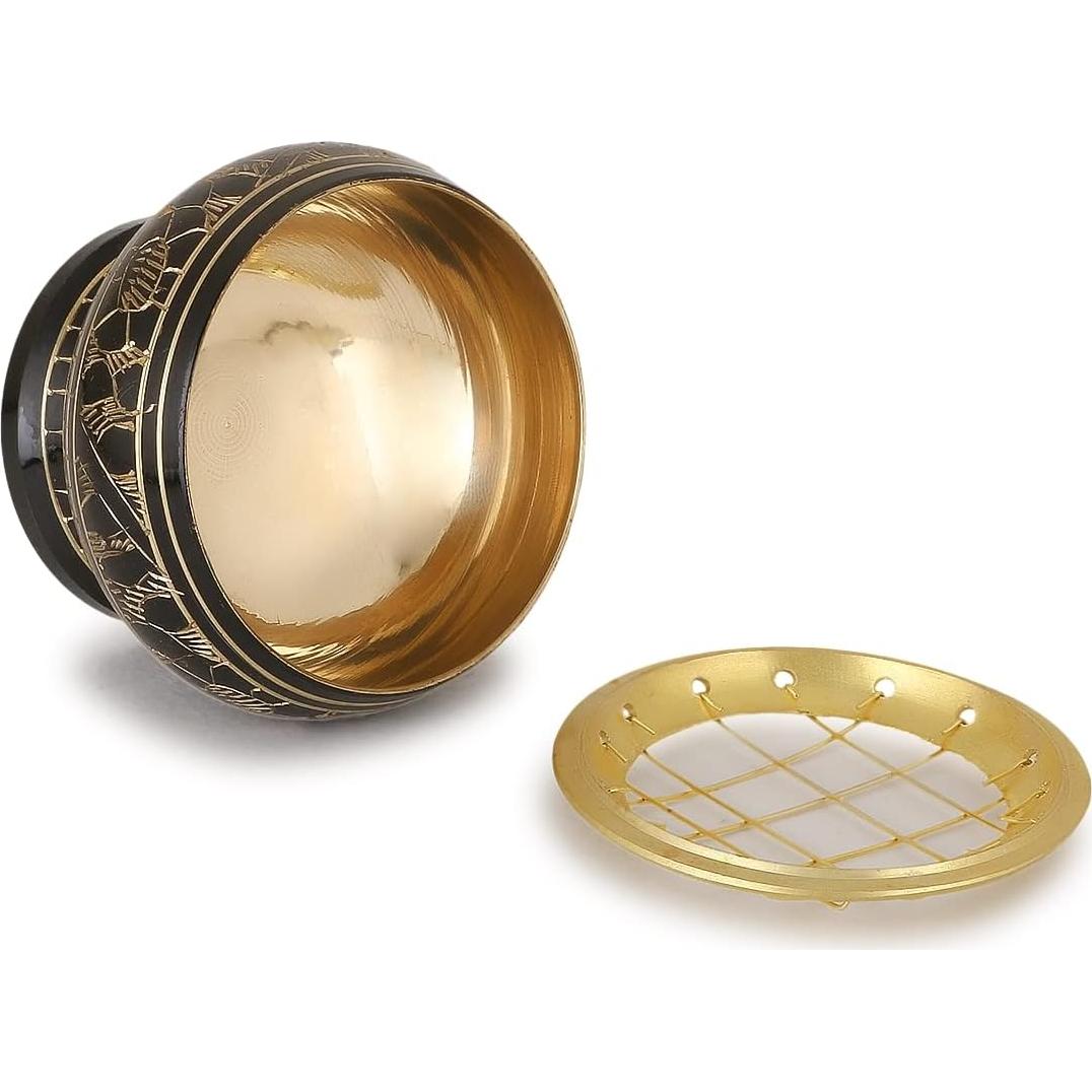 Tazón Quemador de Incienso Zap Impex® Latón Negro 5x5.5 cm