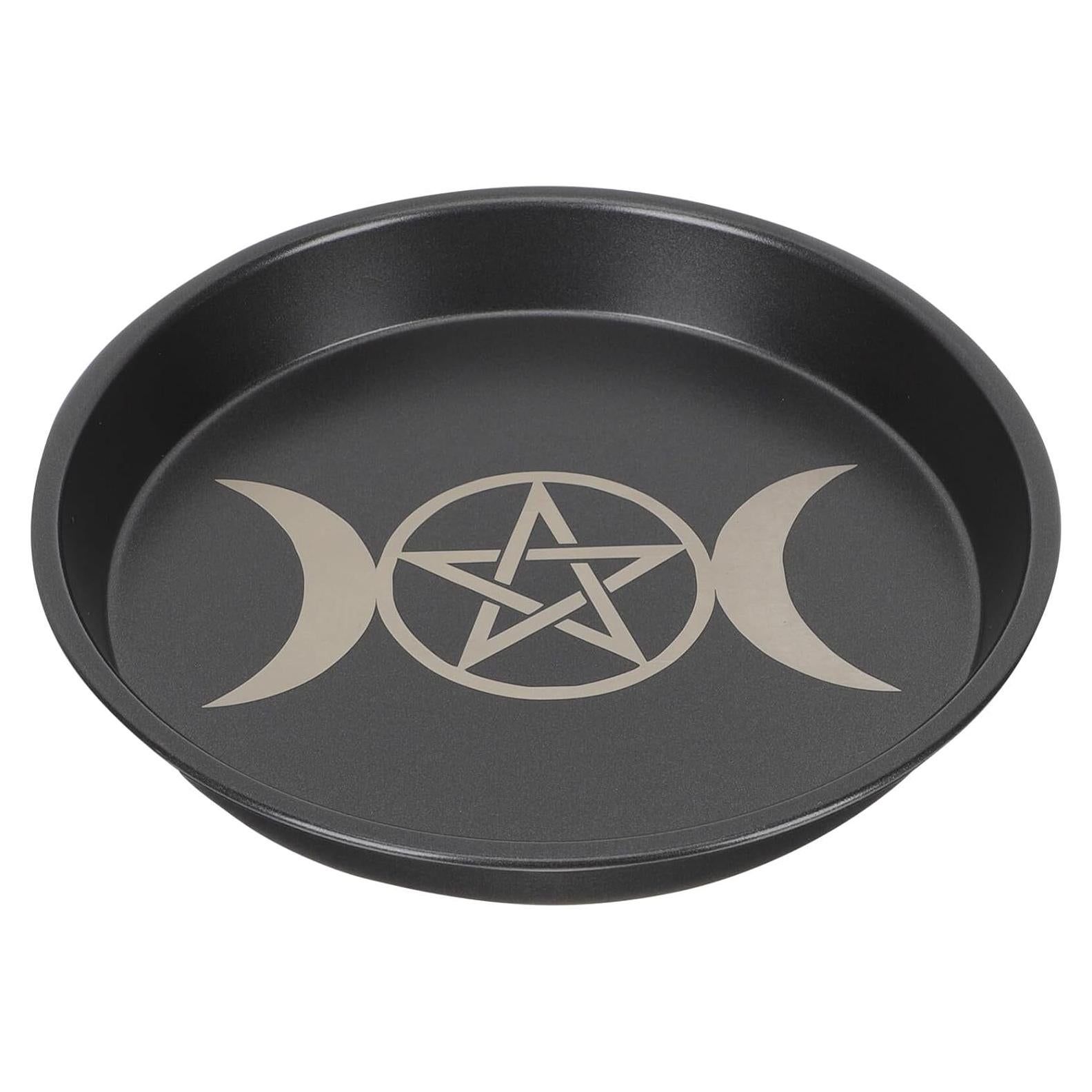Plato de Altar Pentagrama 19 cm Soporte de Vela Incienso