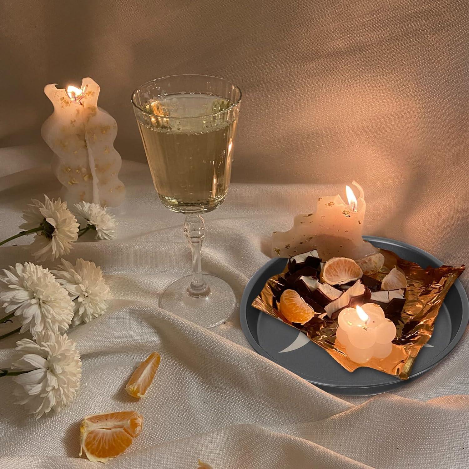 Plato de Altar Pentagrama 19 cm Soporte de Vela Incienso