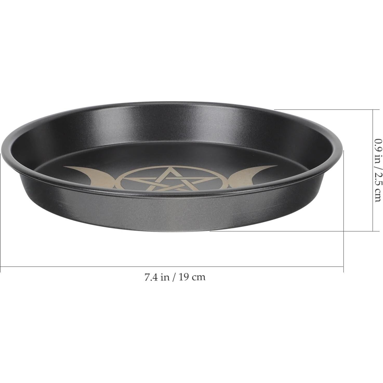 Plato de Altar Pentagrama 19 cm Soporte de Vela Incienso