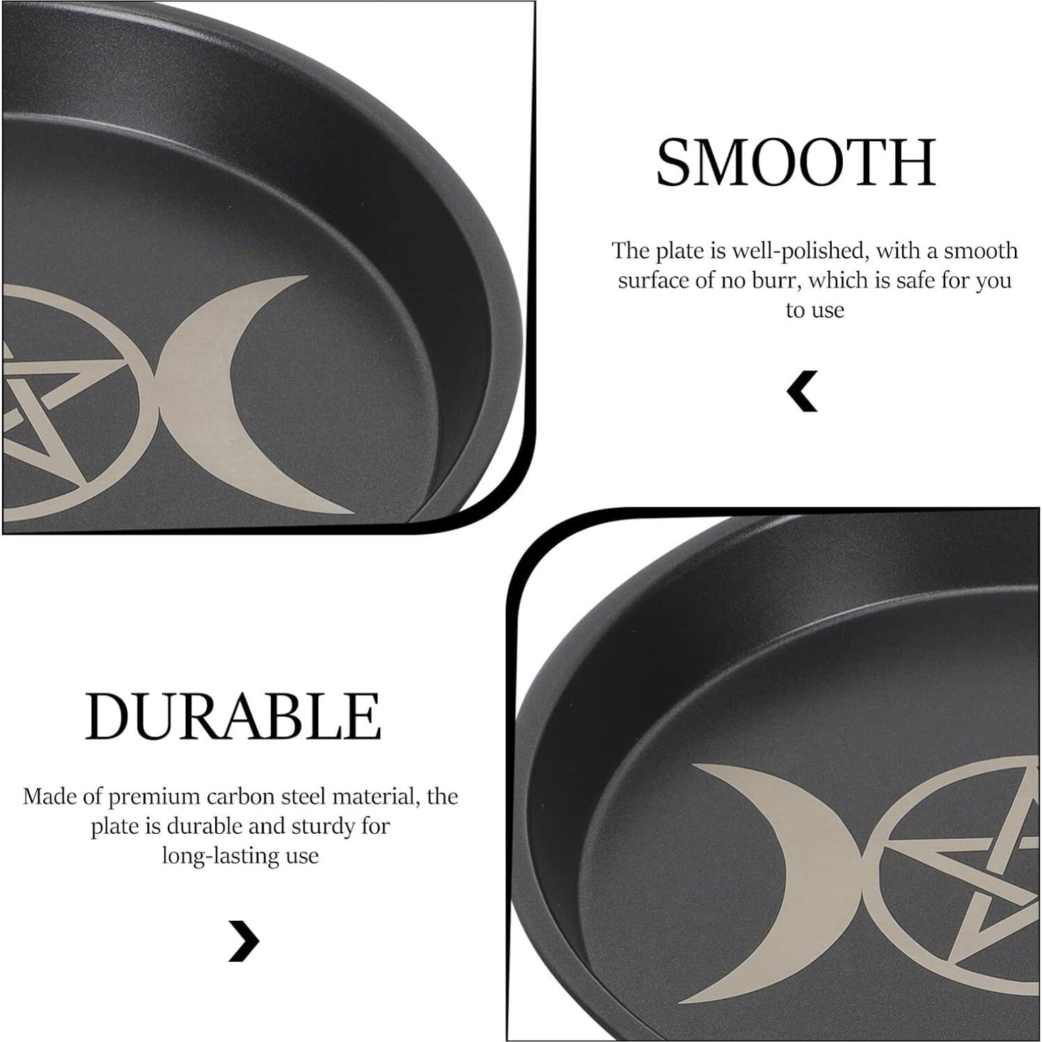 Plato de Altar Pentagrama 19 cm Soporte de Vela Incienso