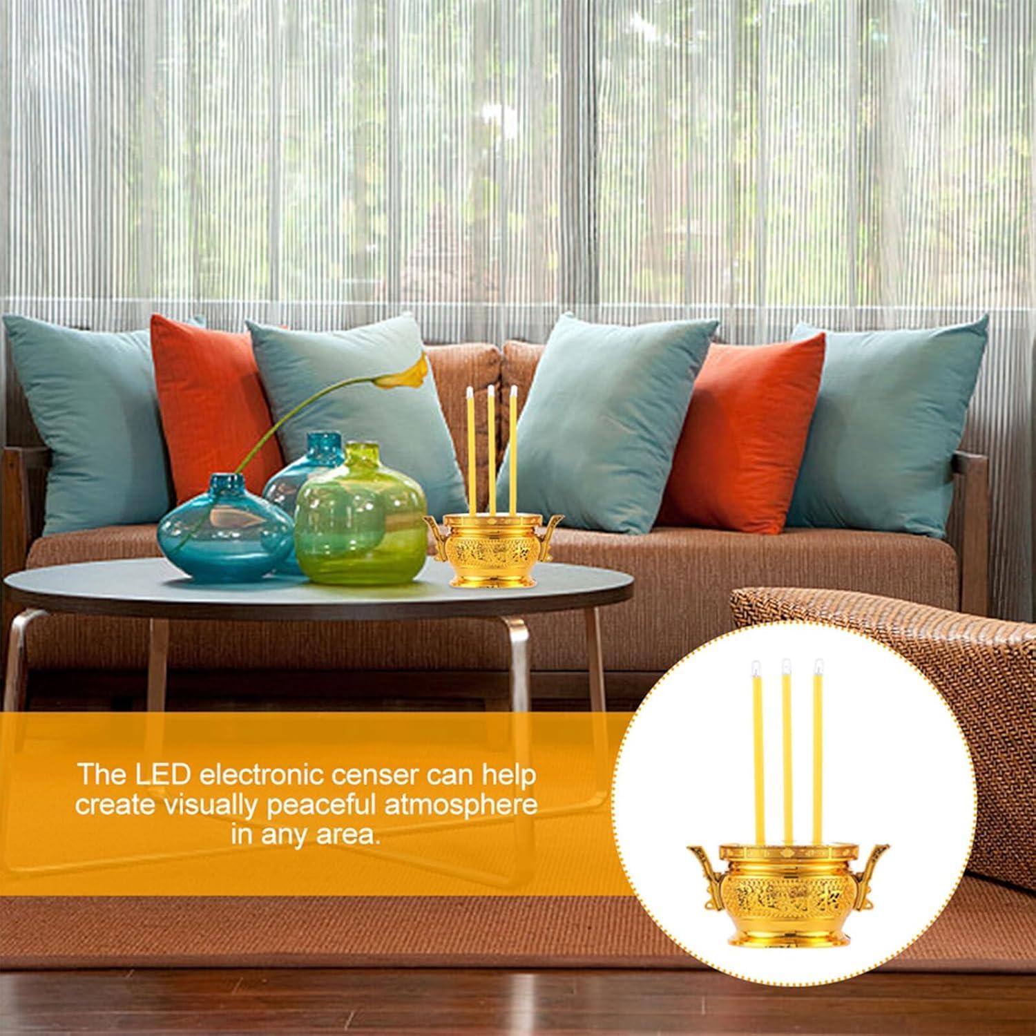 Horno de Incienso Electrónico LED Gadpiparty Dorado 16 cm