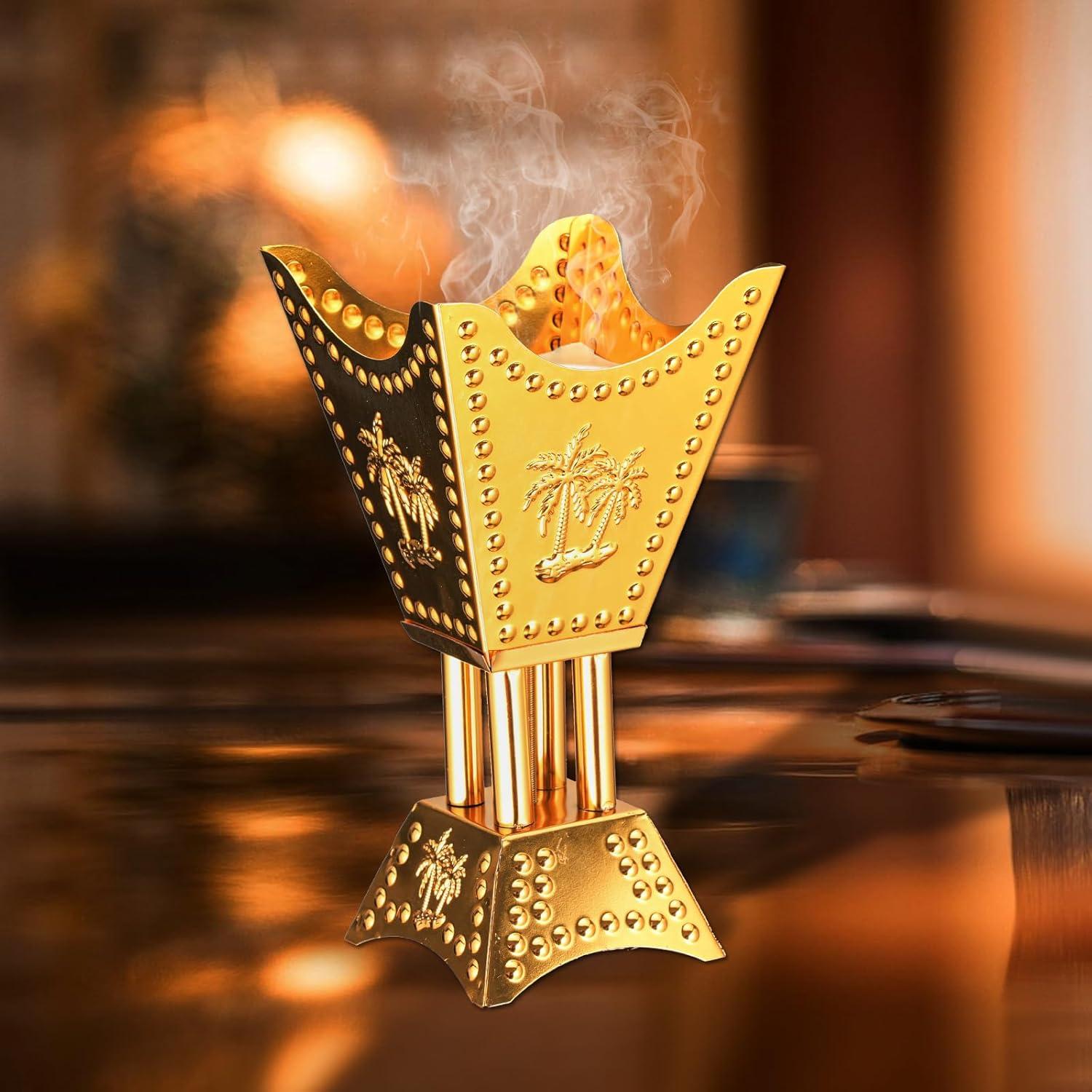 Horno de Incienso Eléctrico BATHATIC Dorado con Palma