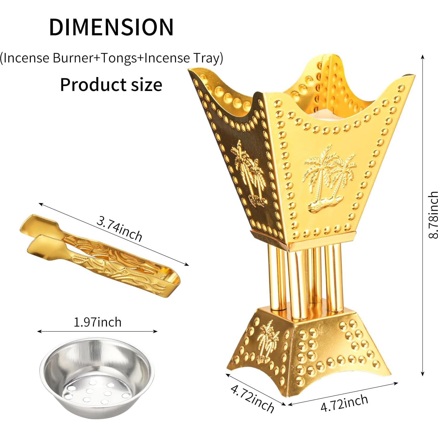 Horno de Incienso Eléctrico BATHATIC Dorado con Palma