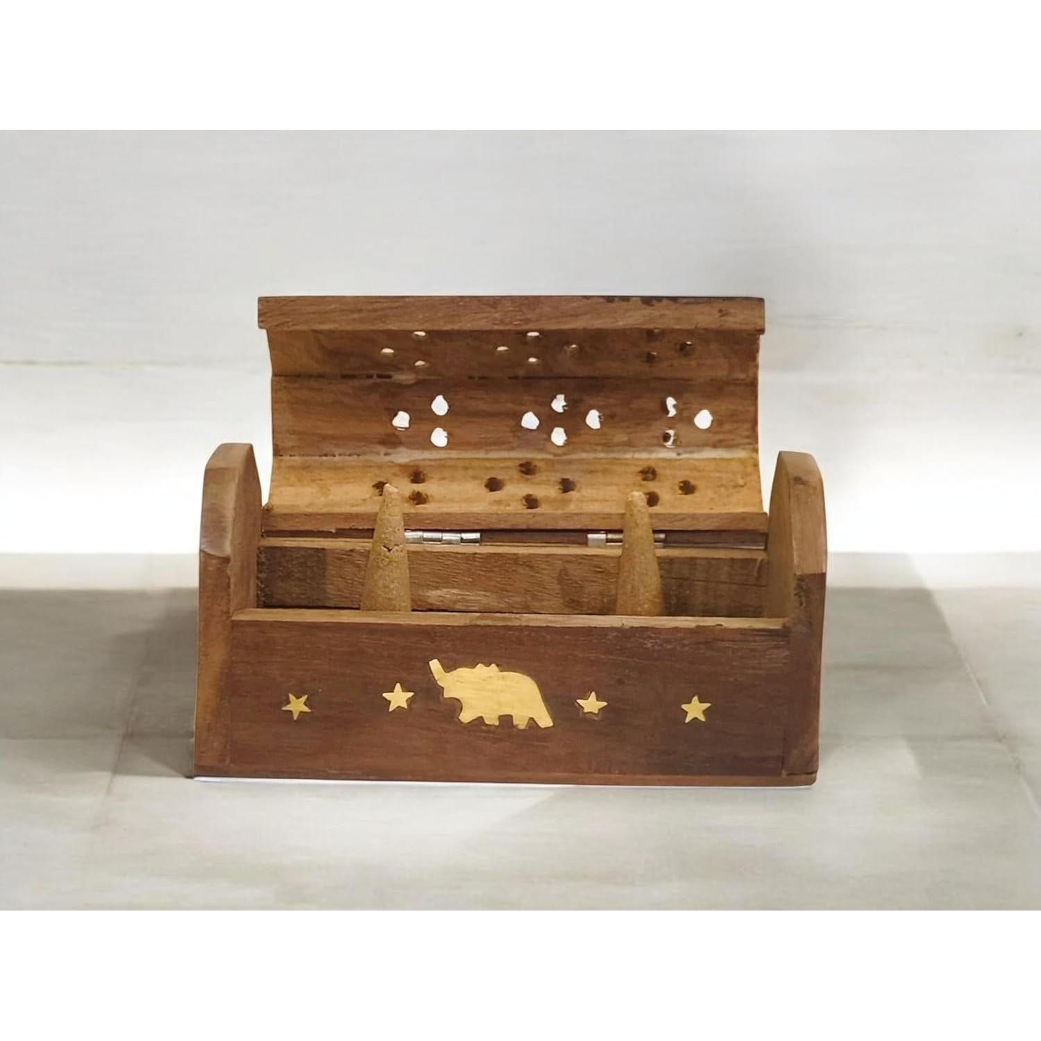 Caja quemador de conos de incienso Giftbrit Elefante 13.3x5.1 cm