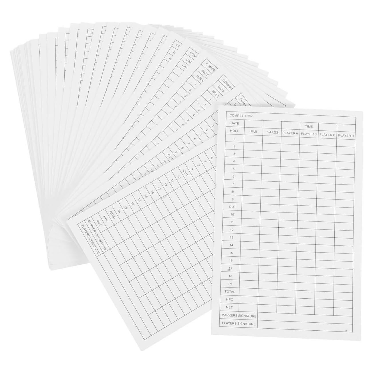 Tarjetas de Puntuación de Golf Baluue - 30 Hojas Recubiertas