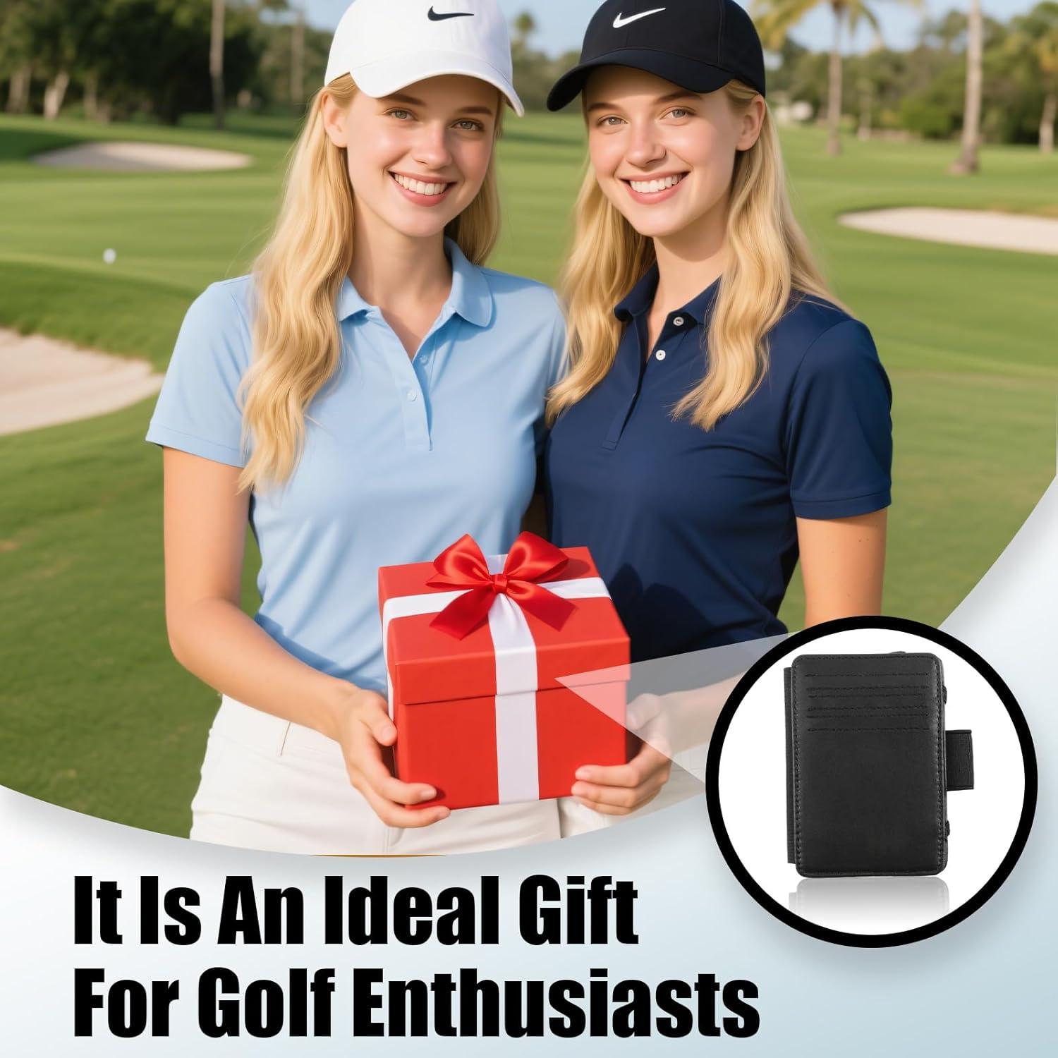 Cartera de Puntuación de Golf JEFBFBWE en Cuero Negro