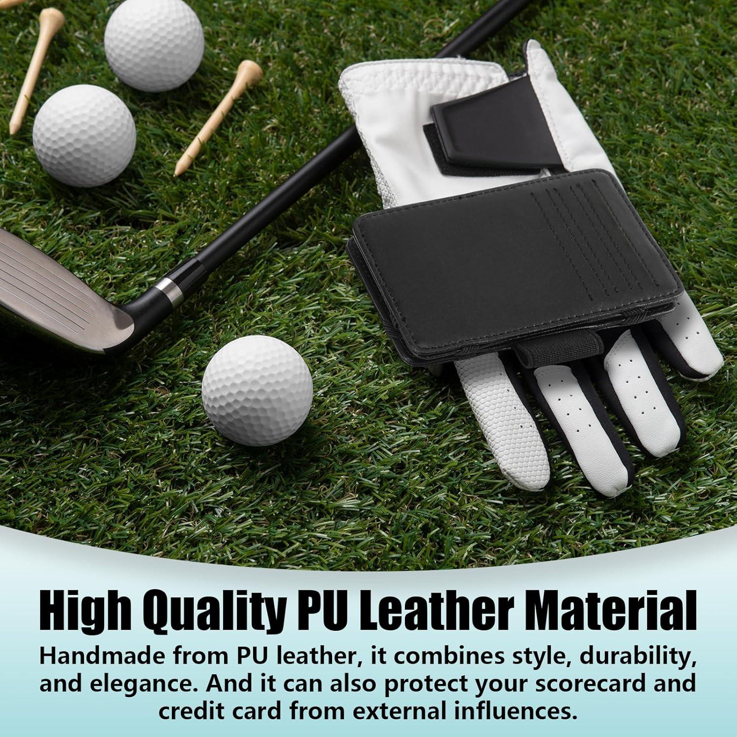 Cartera de Puntuación de Golf JEFBFBWE en Cuero Negro