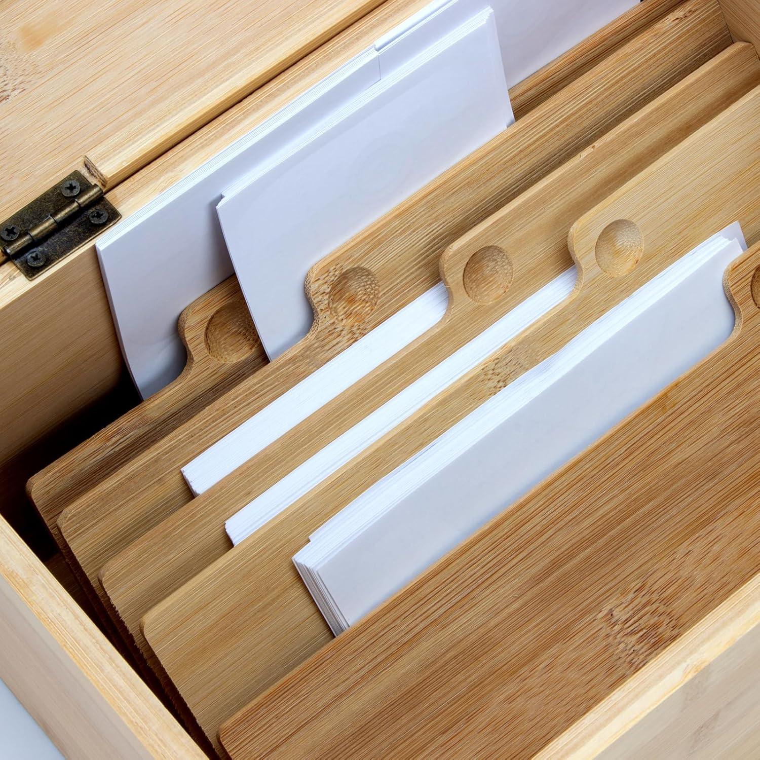 Caja de Almacenamiento de Tarjetas de Golf KVMORZE de Bambú