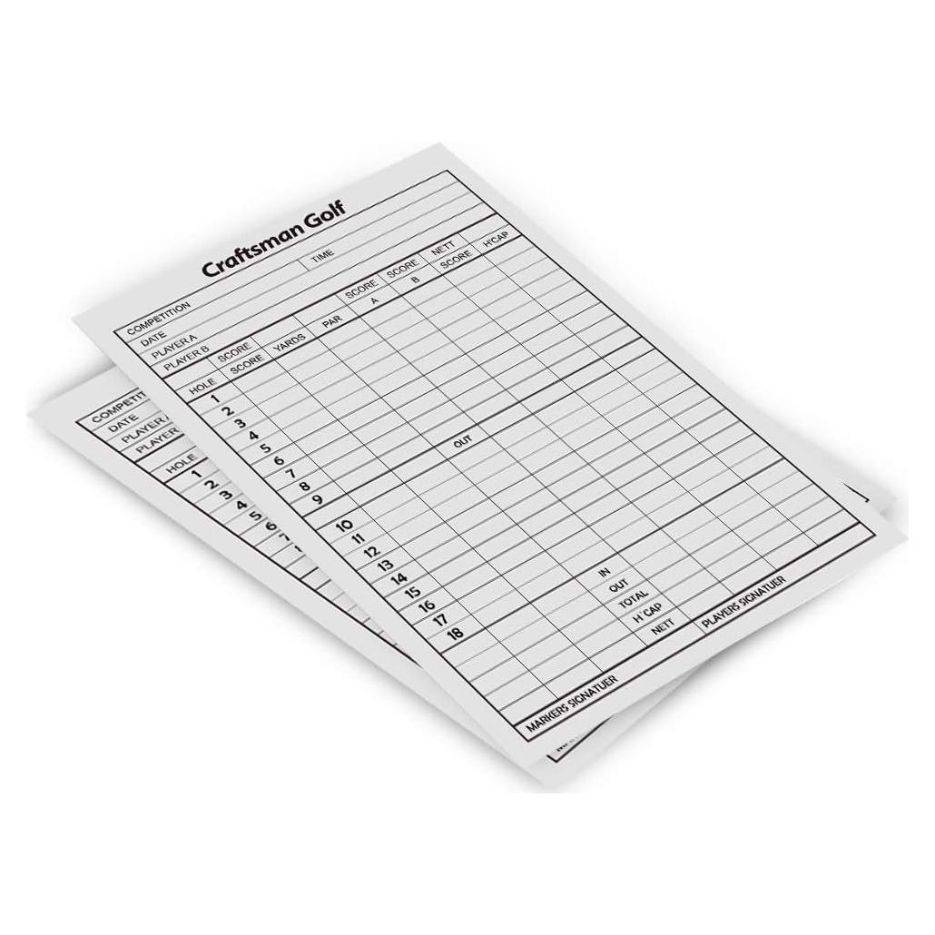 Tarjetas de Puntuación Craftsman Golf 10pcs 9.4 x 13.9 cm