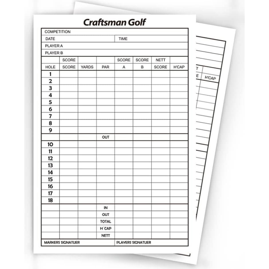 Tarjetas de Puntuación Craftsman Golf 10pcs 9.4 x 13.9 cm