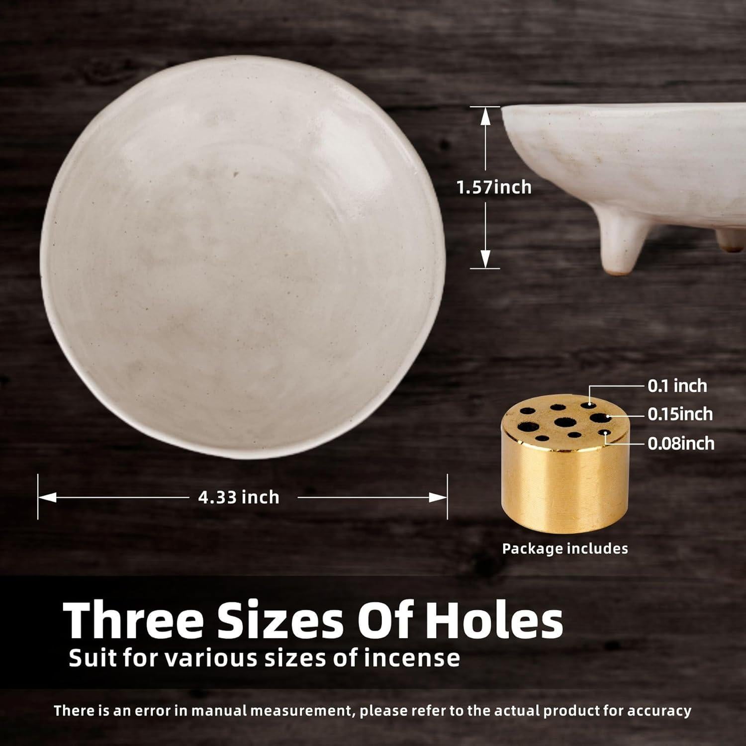 Soporte de Incienso Cerámica E-ROOM TREND 10.8 cm Blanco